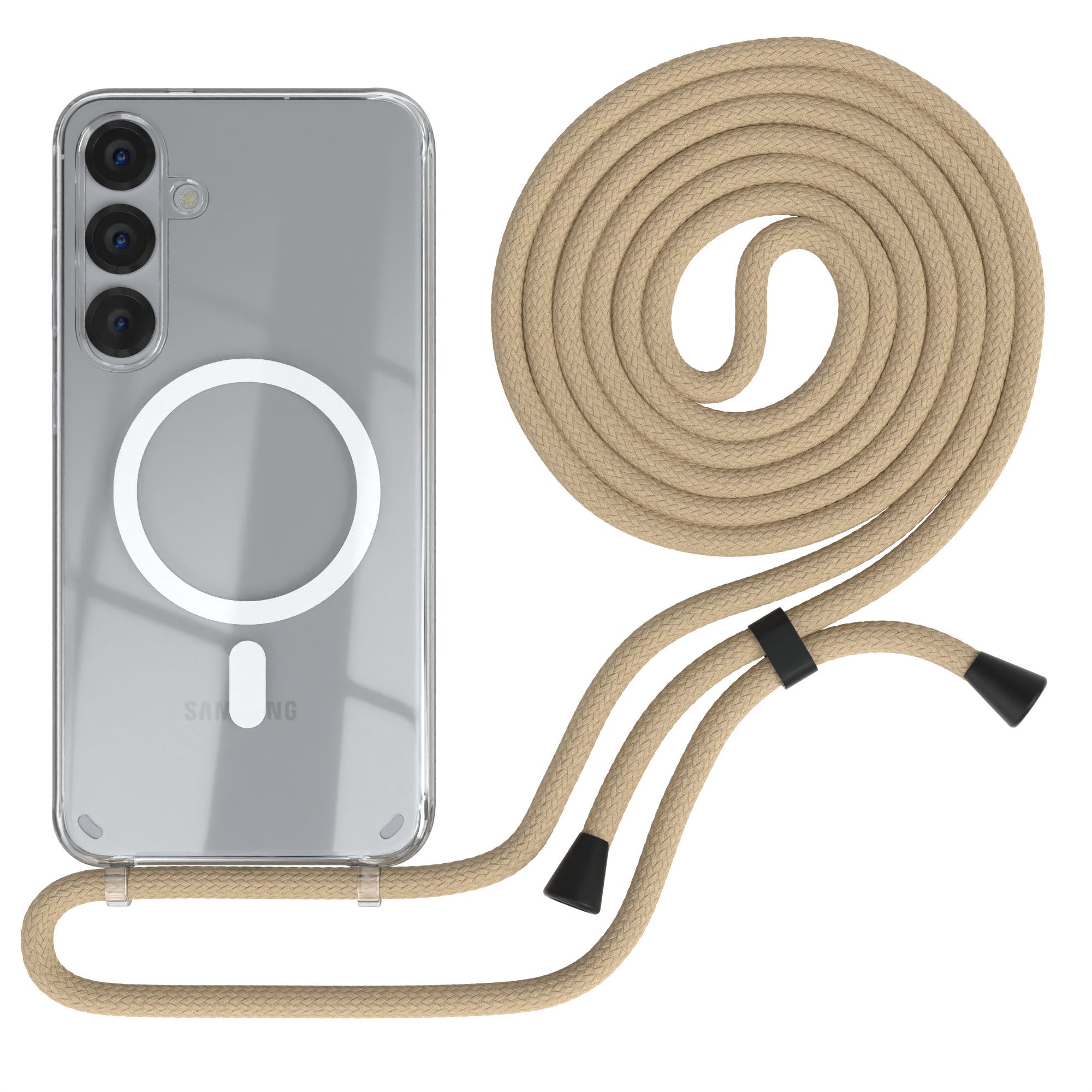 Galaxy S25 Plus transparente Hülle + Kordel mit MagSafe