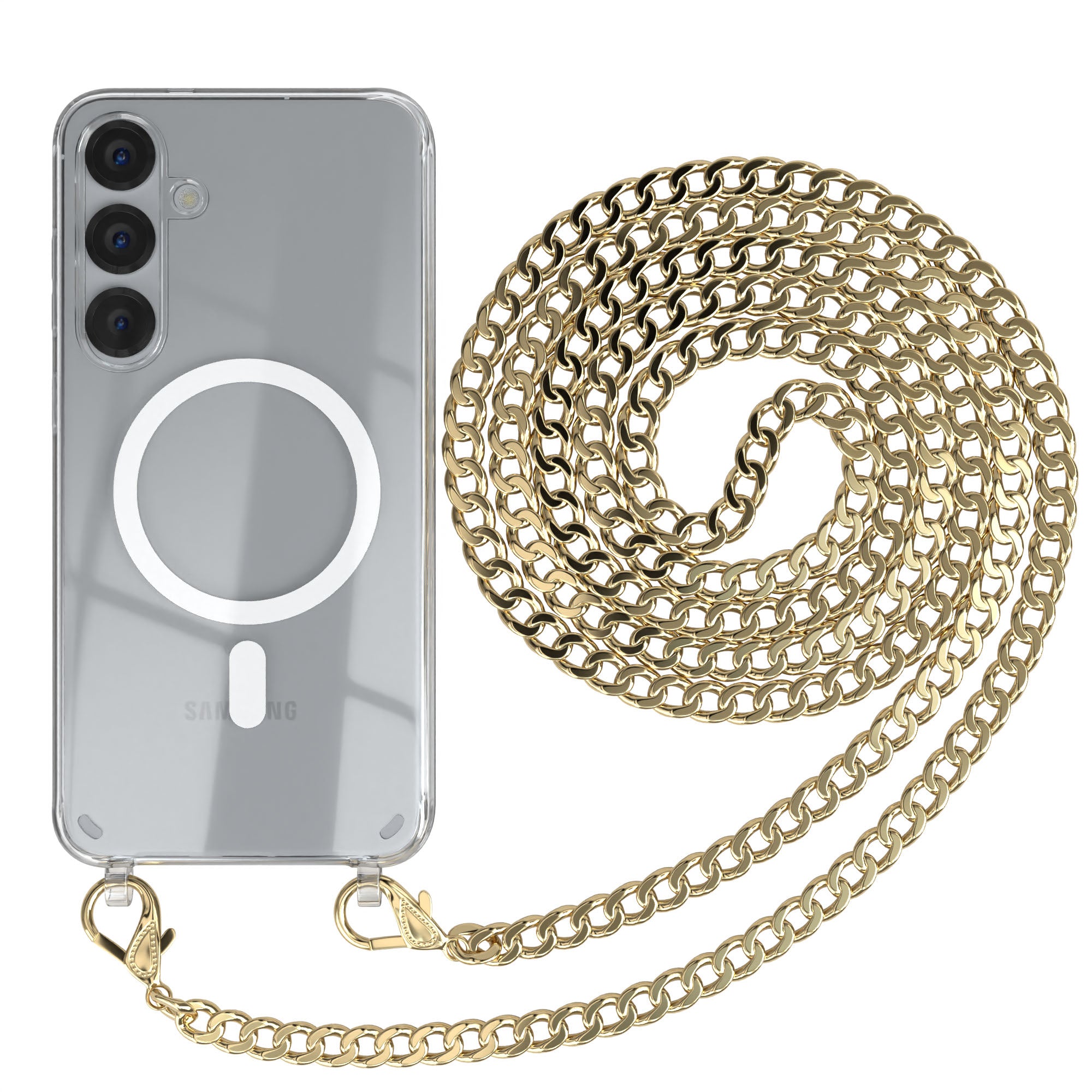 Galaxy S25 Plus transparente Hülle + Kordel mit MagSafe