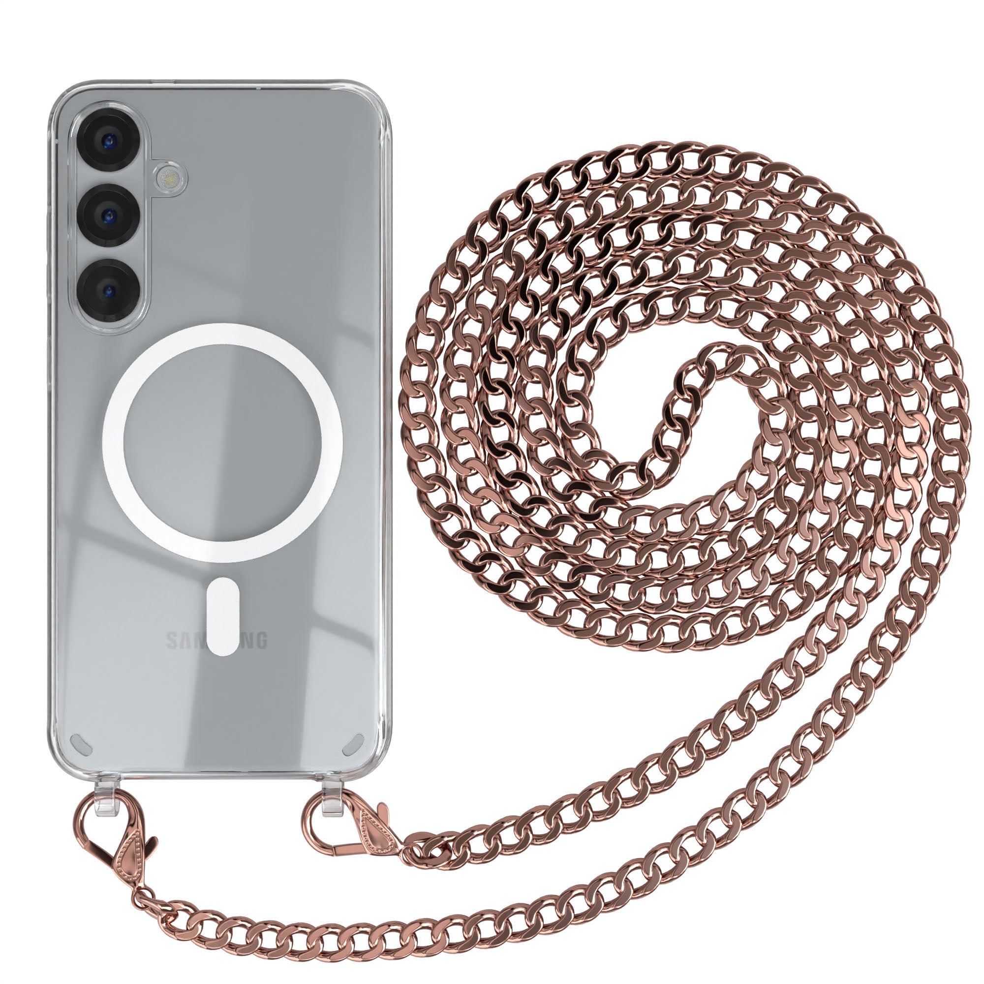 Galaxy S25 Plus transparente Hülle + Kordel mit MagSafe