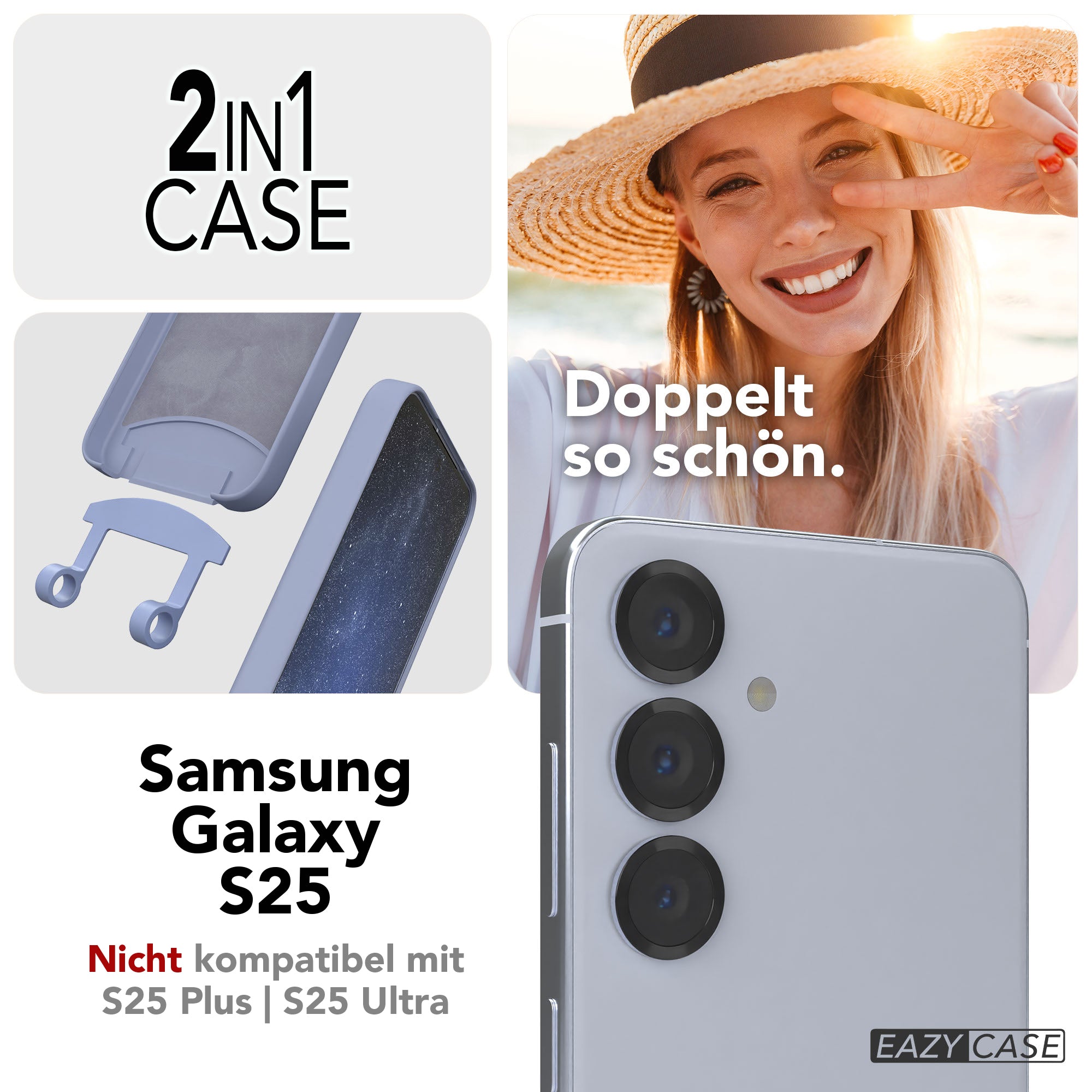 Galaxy S25 2in1 Hülle mit Kordel