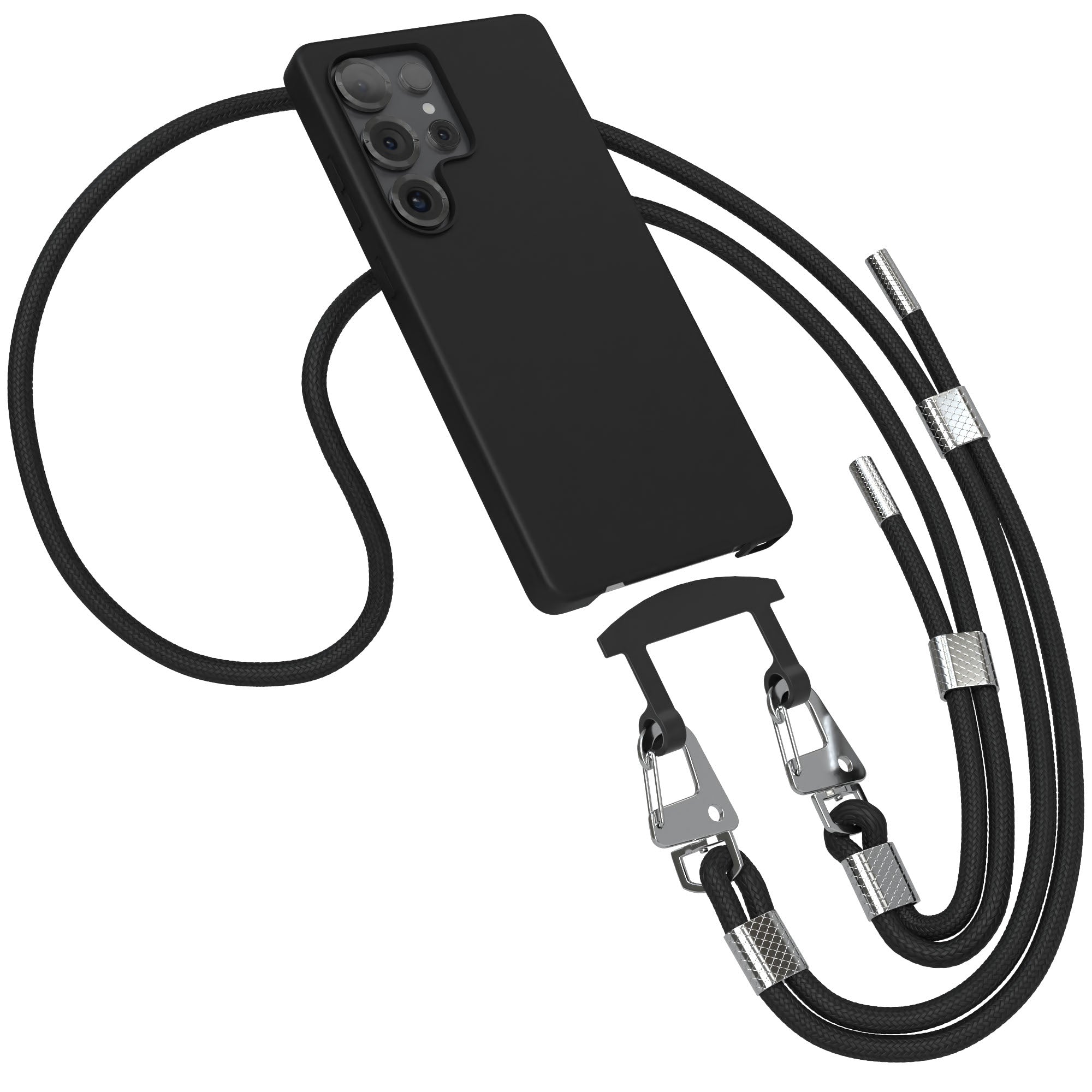 Galaxy S25 Ultra 2in1 Hülle + Kordel mit Karabinern