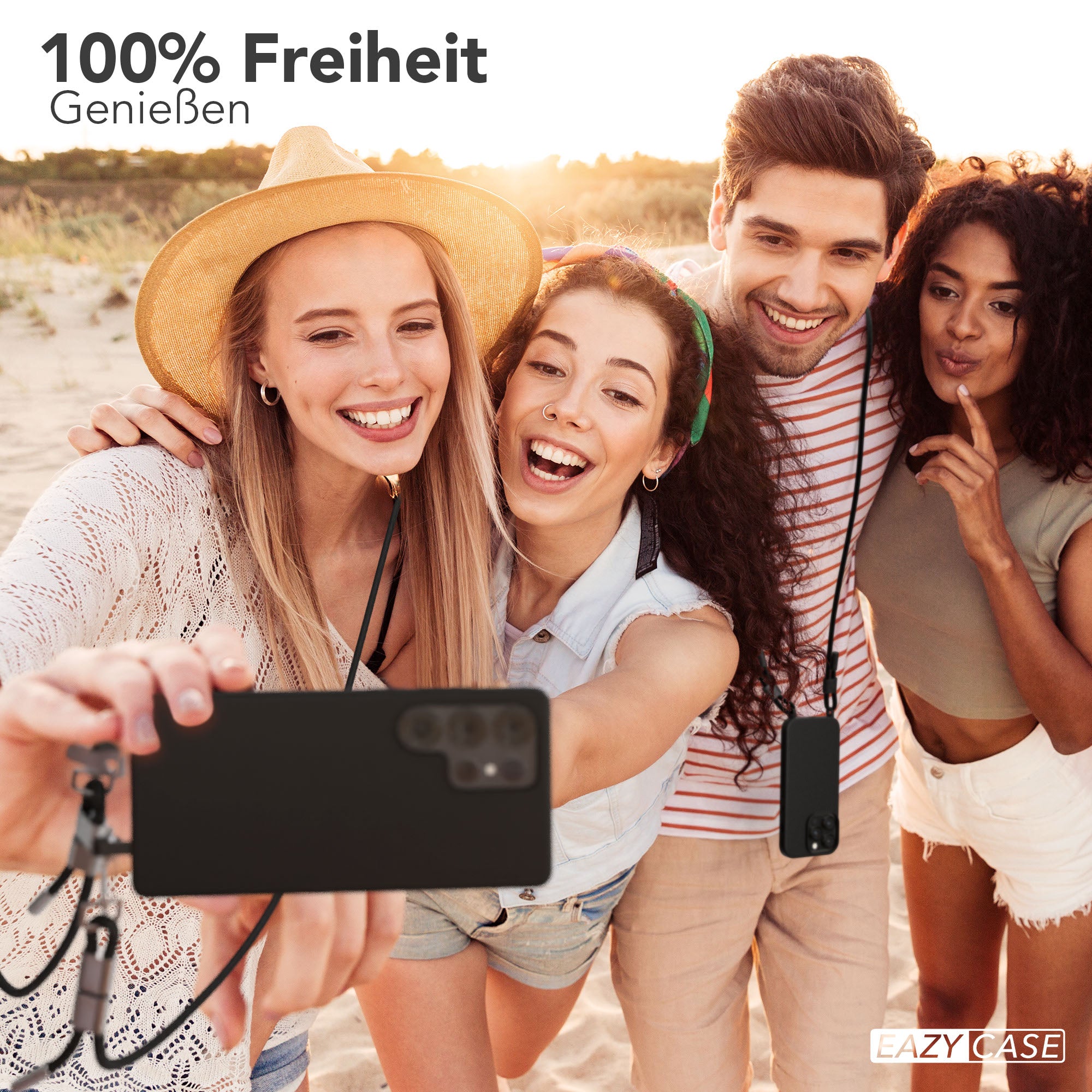 Galaxy S25 Ultra 2in1 Hülle + Kordel mit Karabinern