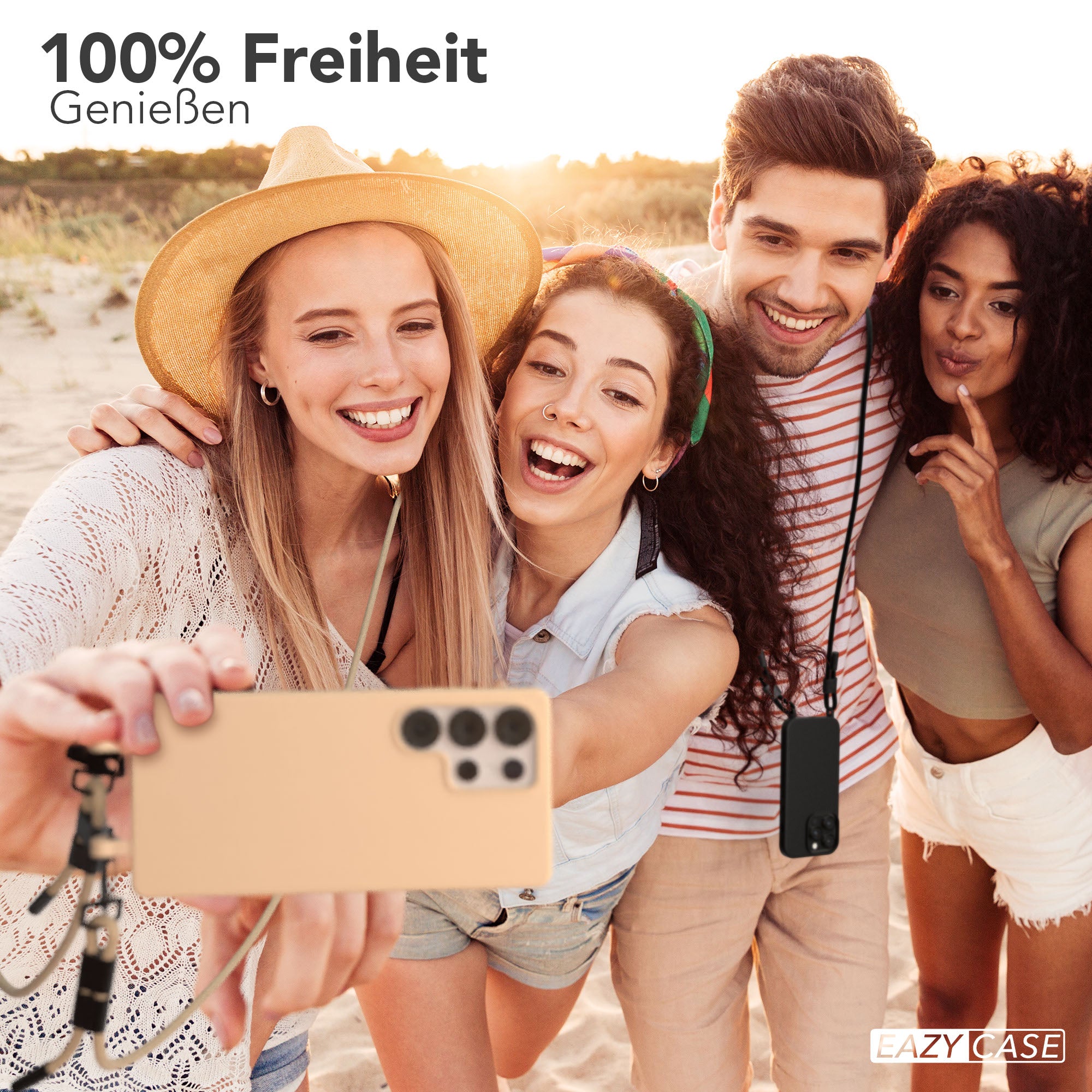 Galaxy S25 Ultra 2in1 Hülle + Kordel mit Karabinern