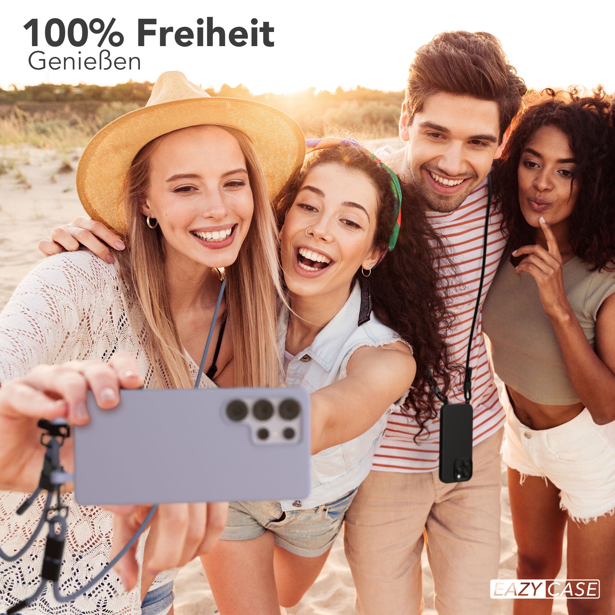 Galaxy S25 Ultra 2in1 Hülle + Kordel mit Karabinern