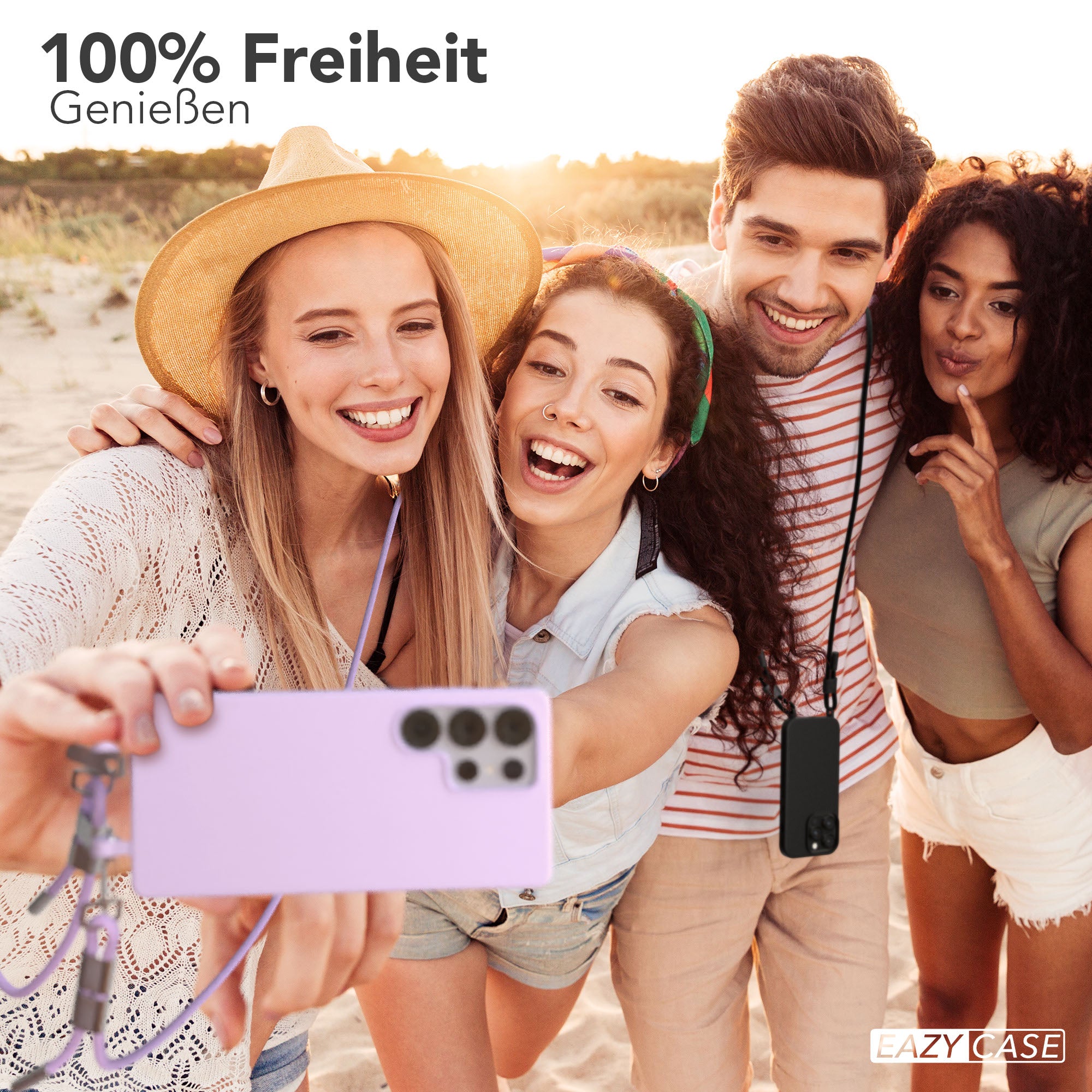 Galaxy S25 Ultra 2in1 Hülle + Kordel mit Karabinern