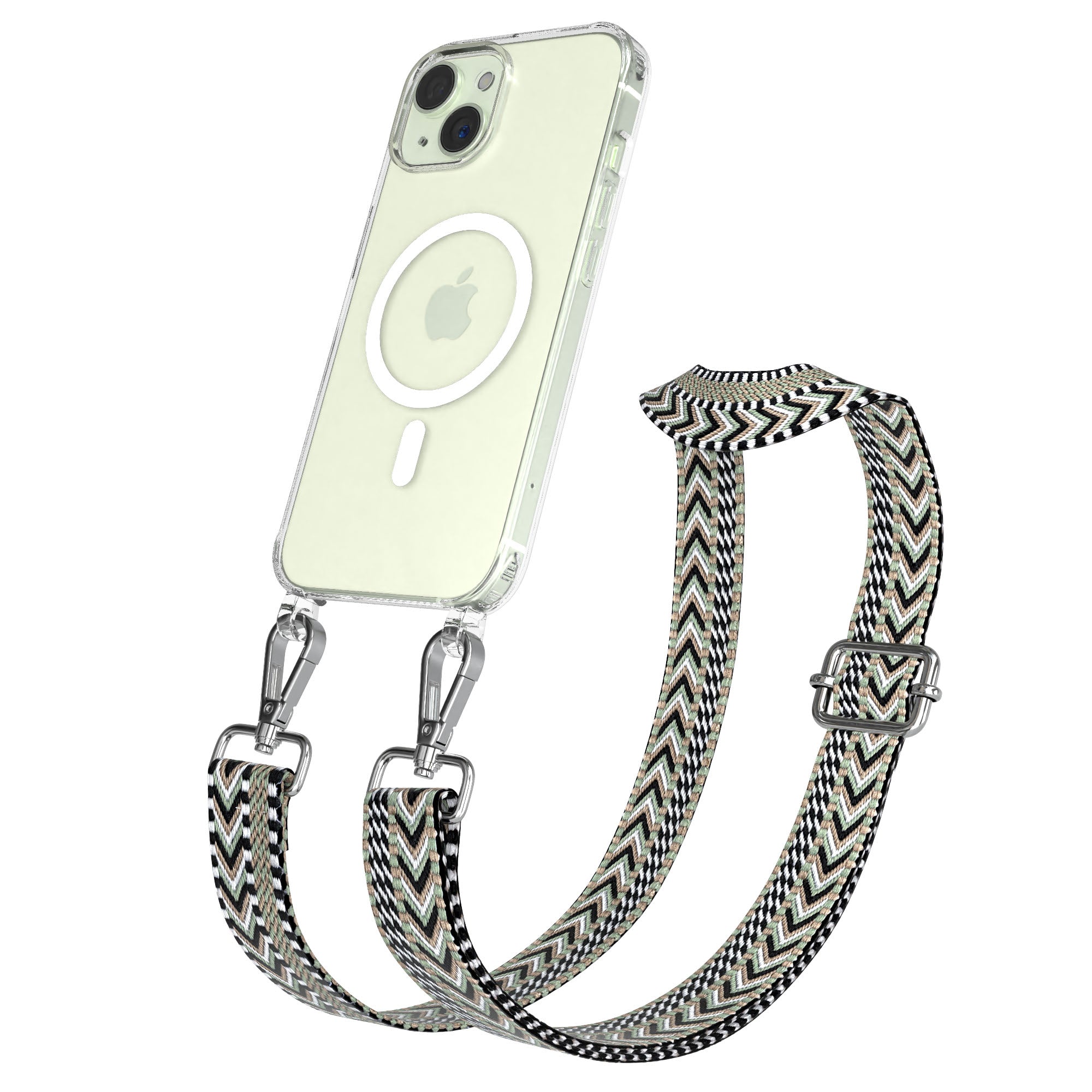 iPhone 15 MagSafe Handykette mit Boho Band verstellbar