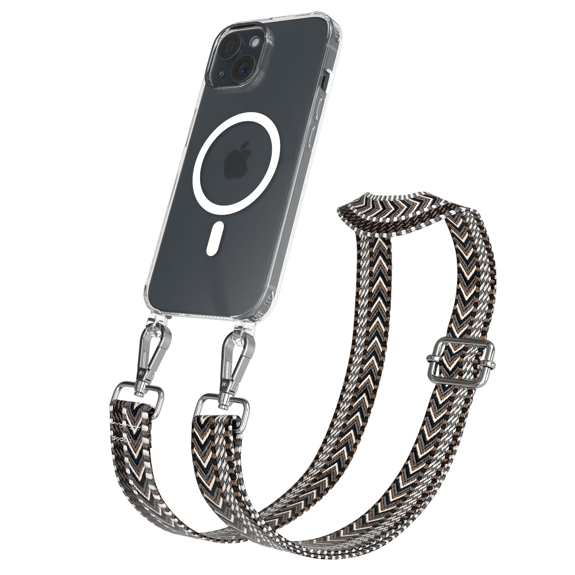 iPhone 15 MagSafe Handykette mit Boho Band verstellbar