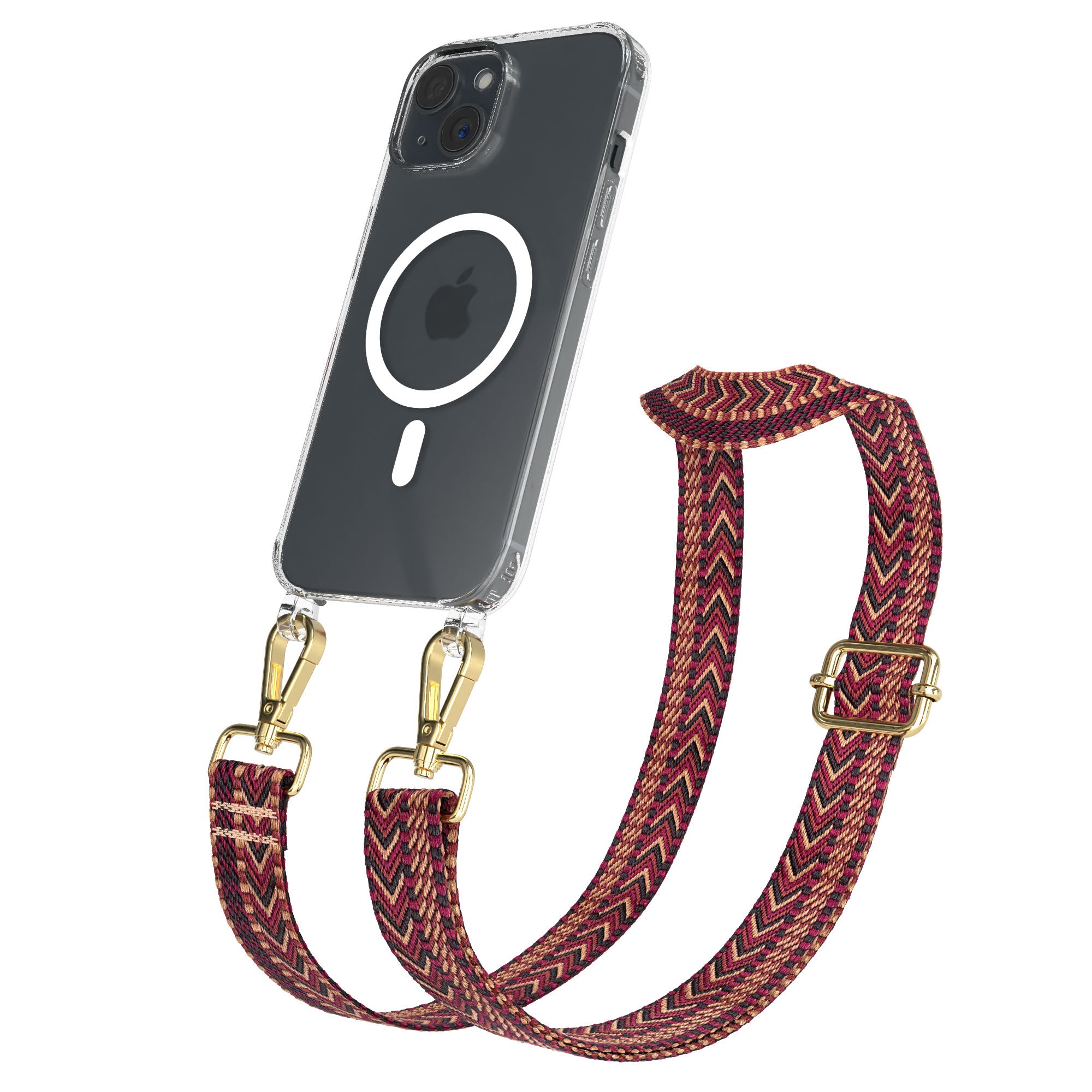 iPhone 15 MagSafe Handykette mit Boho Band verstellbar