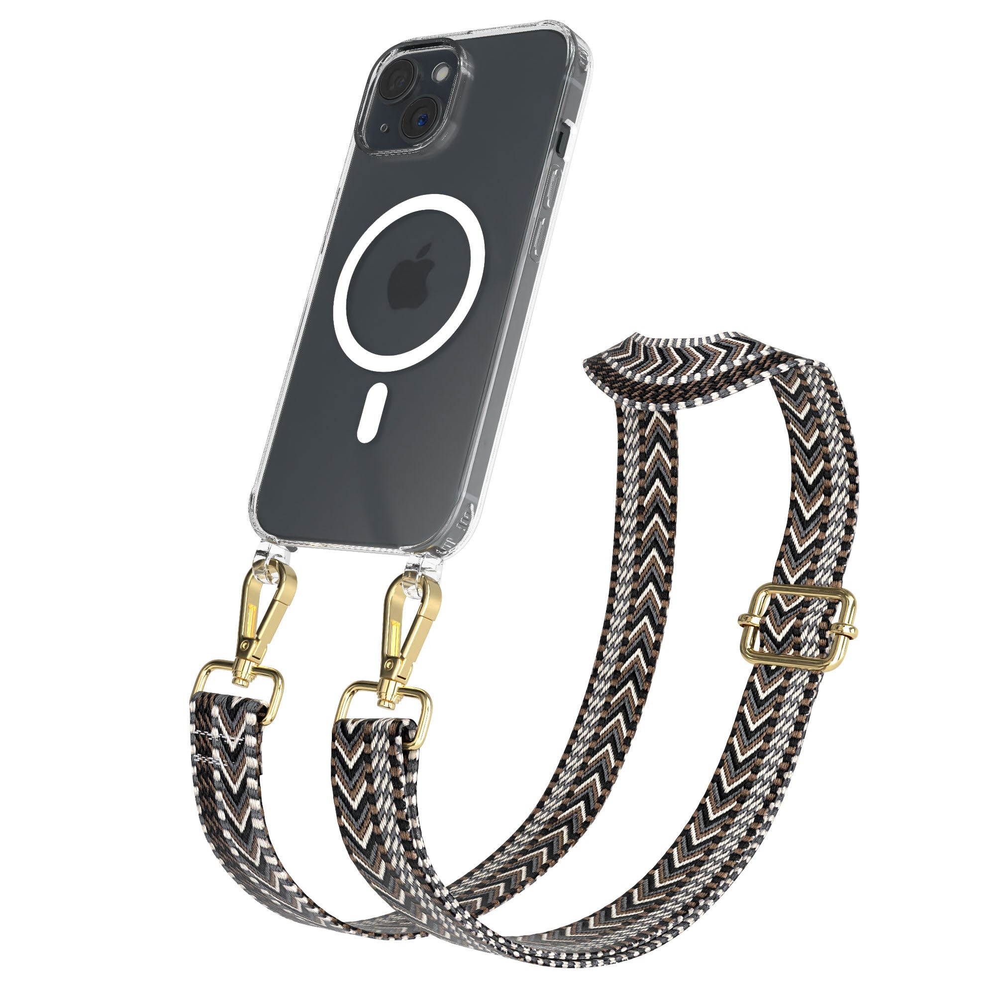 iPhone 15 MagSafe Handykette mit Boho Band verstellbar