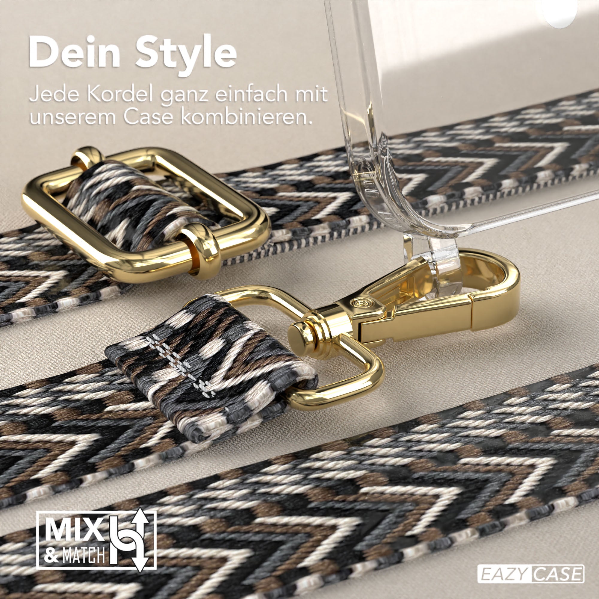 iPhone 15 MagSafe Handykette mit Boho Band verstellbar