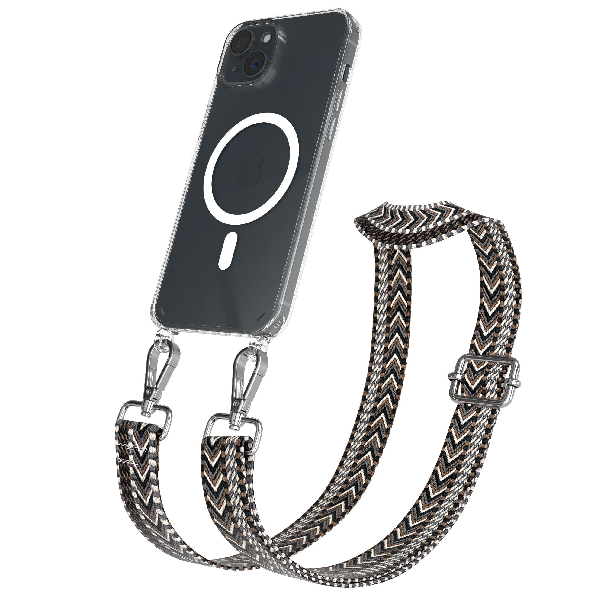 iPhone 15 Plus MagSafe Handykette mit verstellbarem Boho Band Set