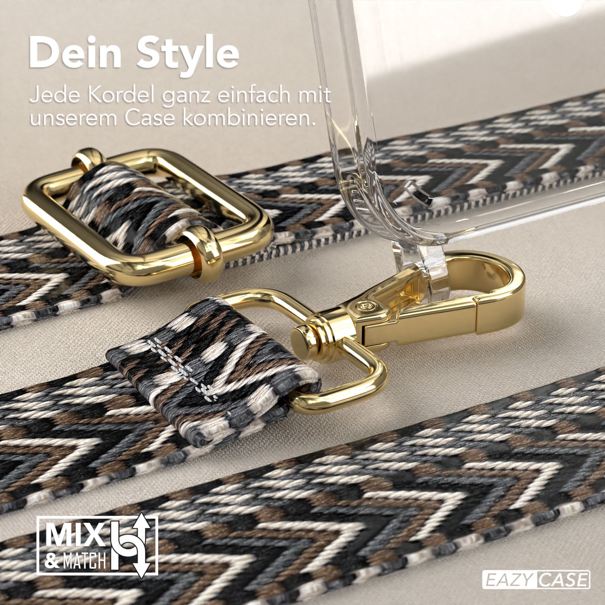 iPhone 15 Plus MagSafe Handykette mit verstellbarem Boho Band Set