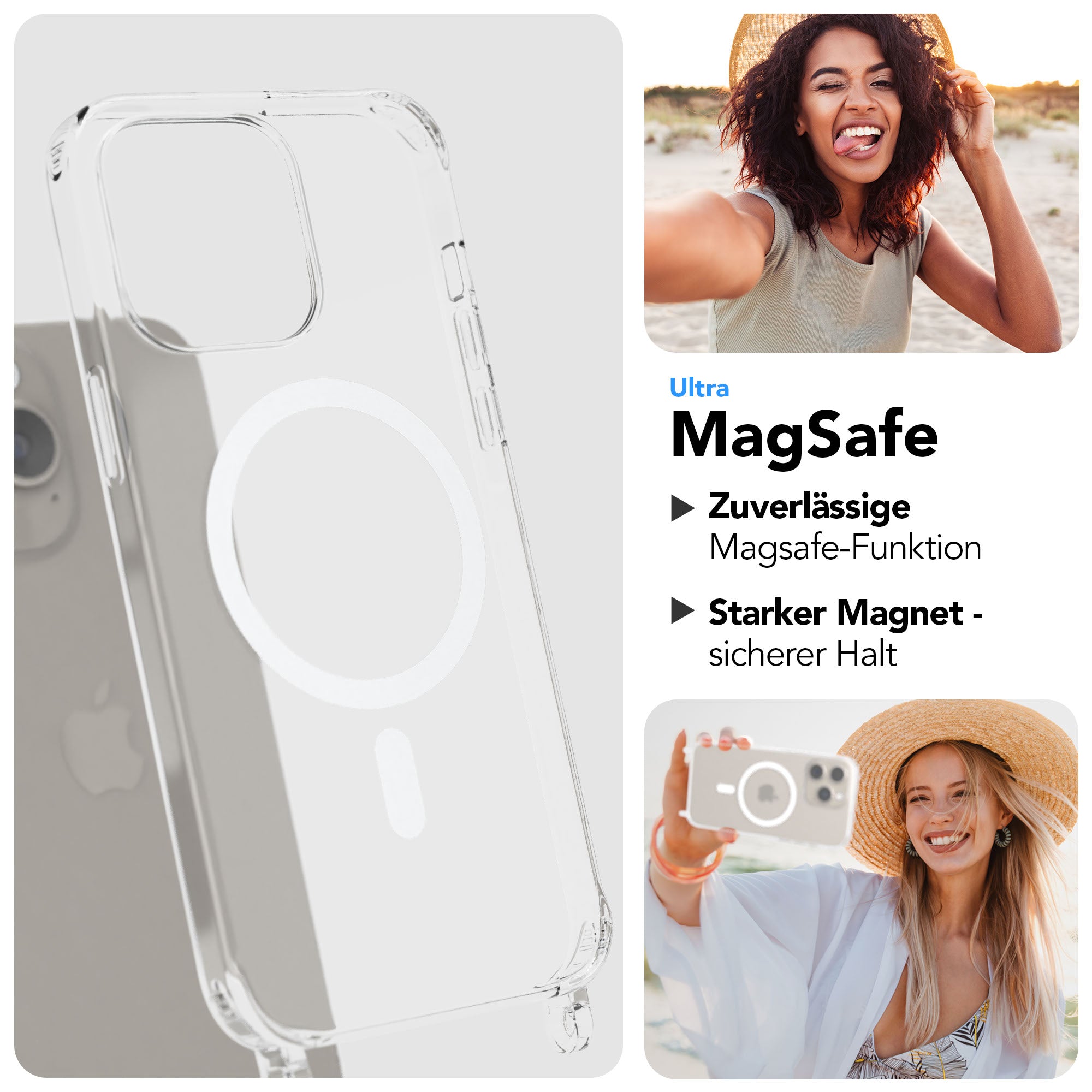 iPhone 15 Pro Max Handykette MagSafe mit Boho Band verstellbar
