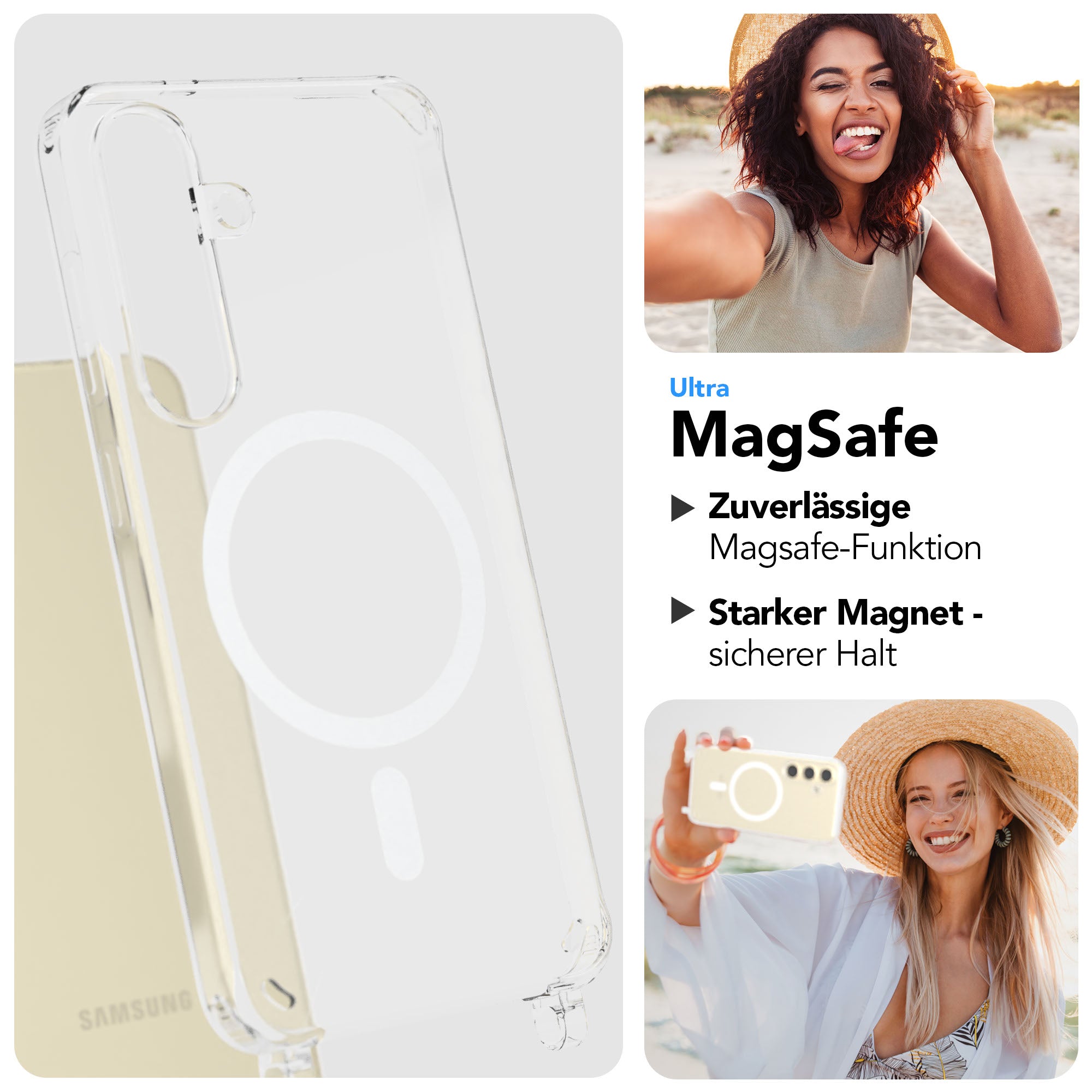 Samsung Galaxy S24 Handykette MagSafe mit verstellbarem Boho Band Set