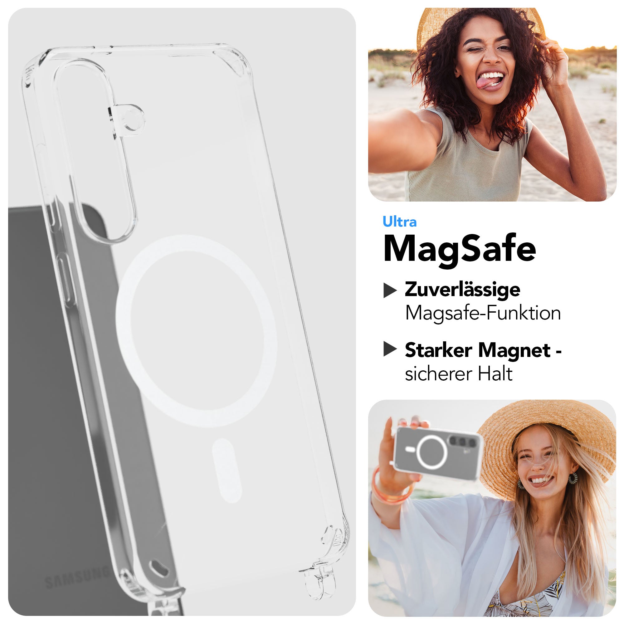 Samsung Galaxy S24 Handykette MagSafe mit verstellbarem Boho Band Set