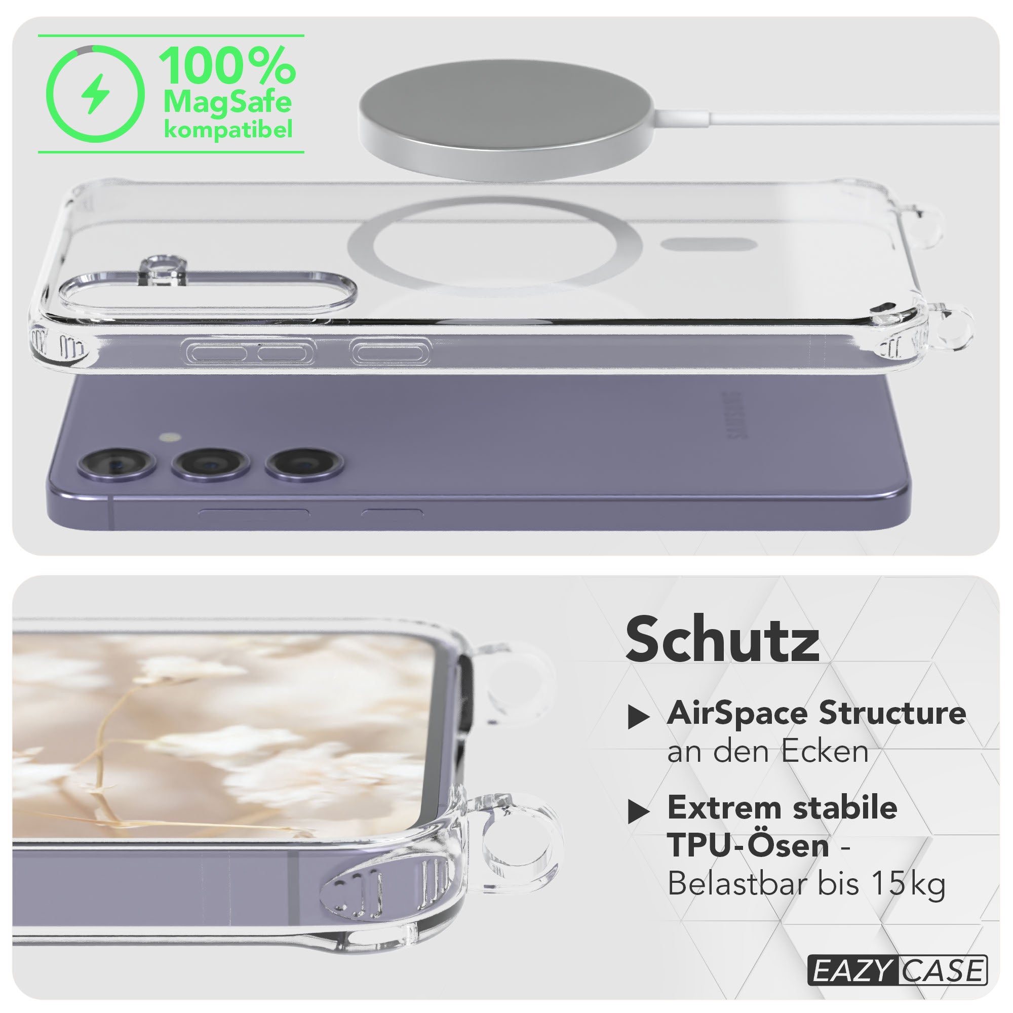 Samsung Galaxy S24 Plus Handykette MagSafe Boho Band verstellbar EAZY CASE