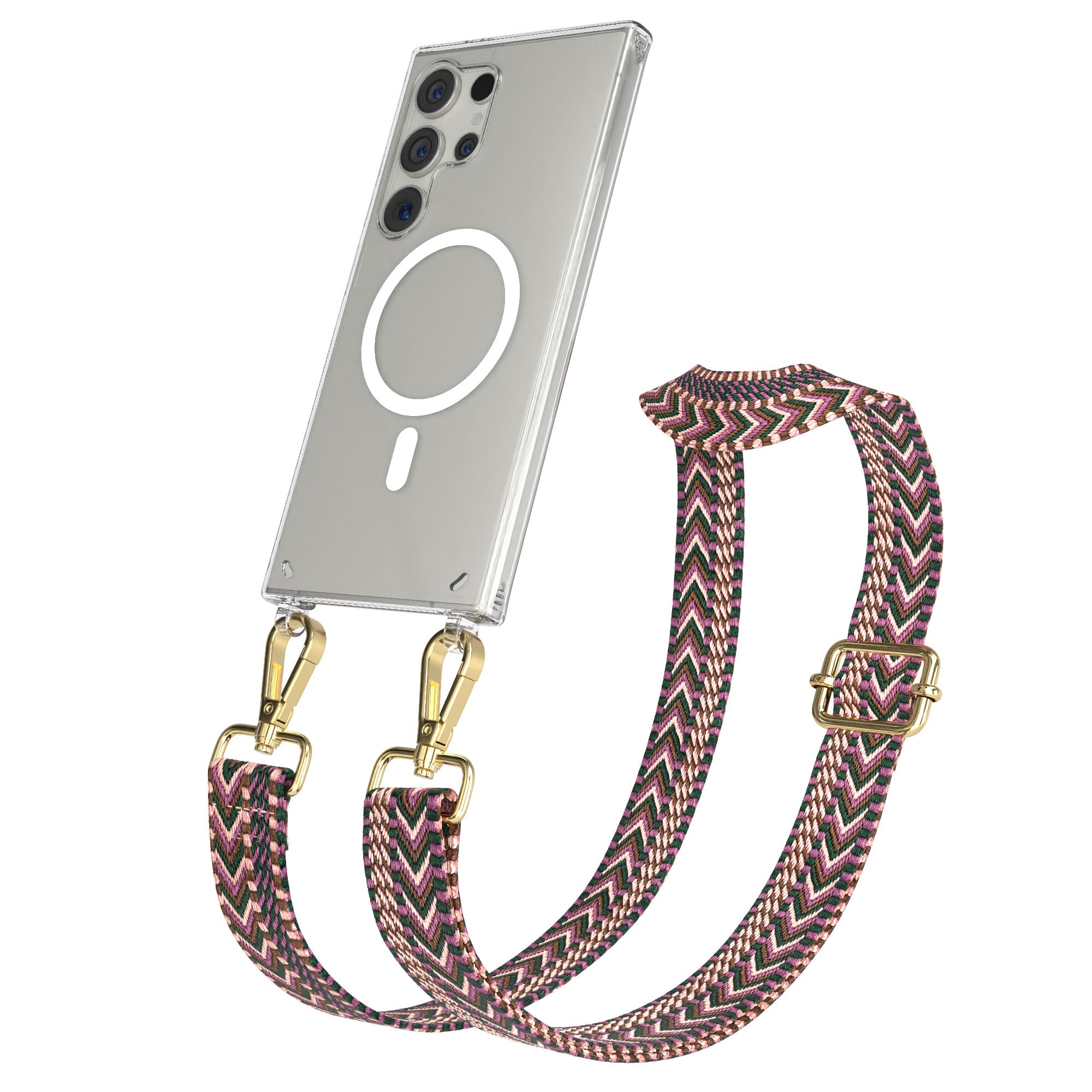 Samsung Galaxy S24 Ultra Handykette mit MagSafe Halterung und Boho Band