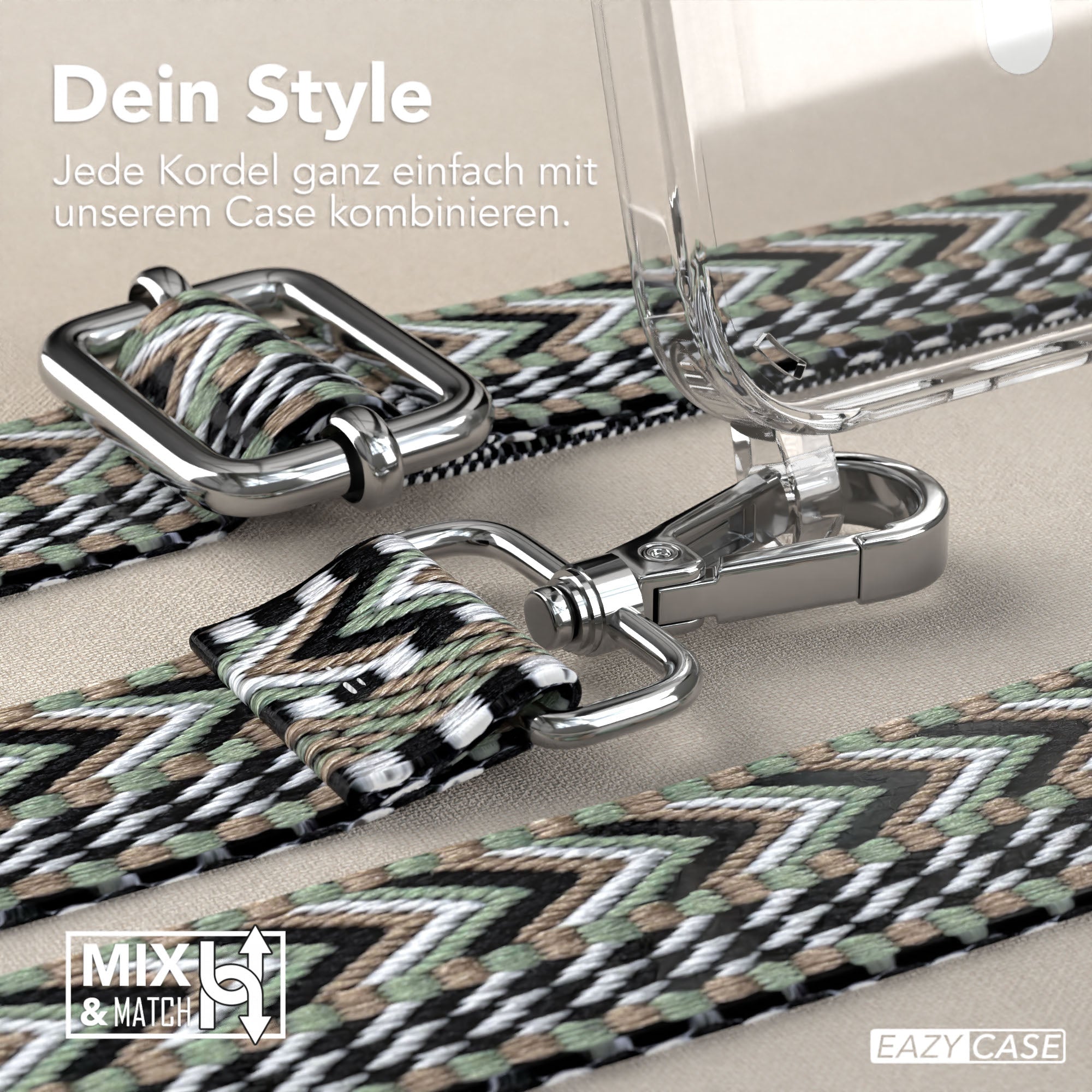iPhone 16 MagSafe Handykette mit verstellbarem Boho Trageriemen von EAZY CASE