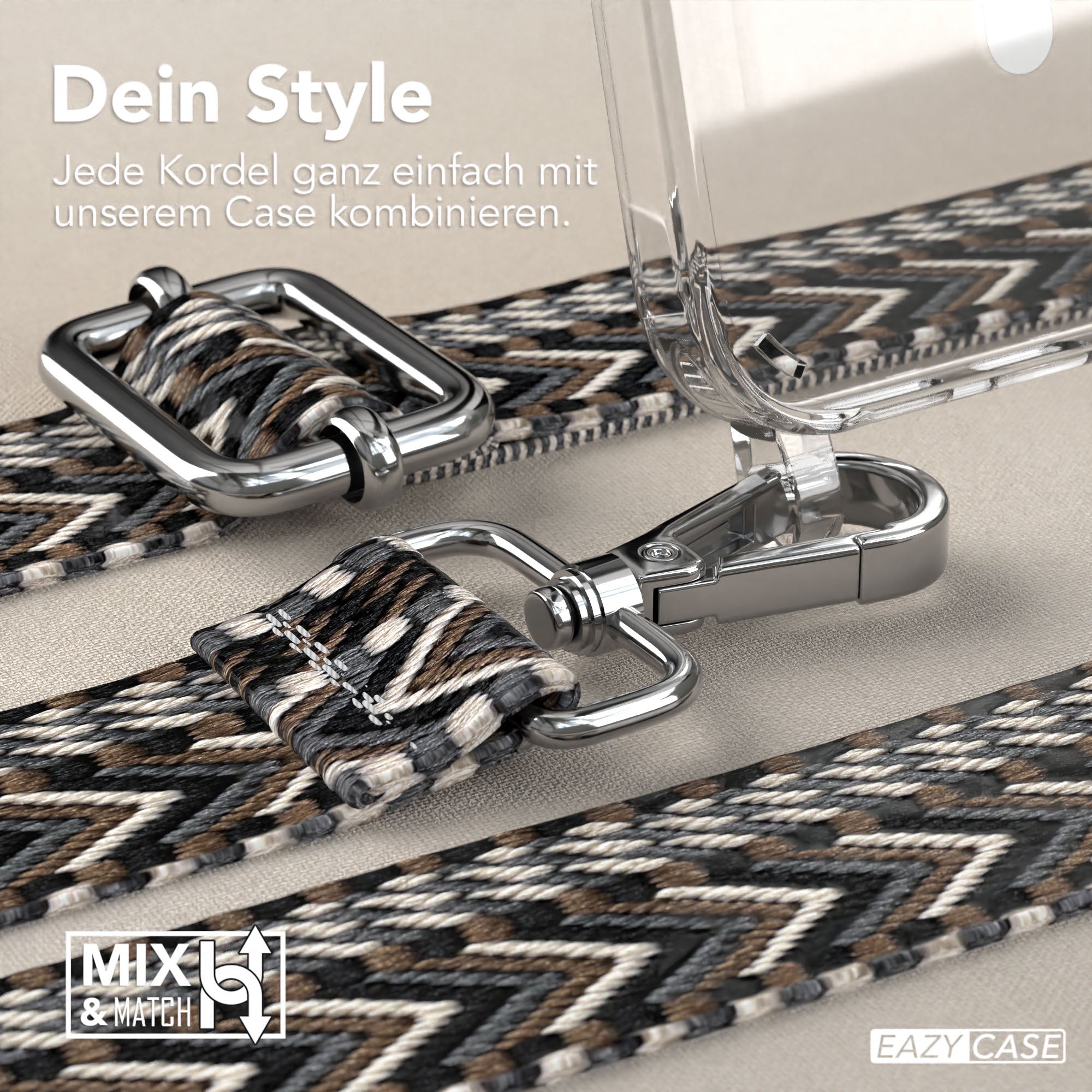iPhone 16 MagSafe Handykette mit verstellbarem Boho Trageriemen von EAZY CASE