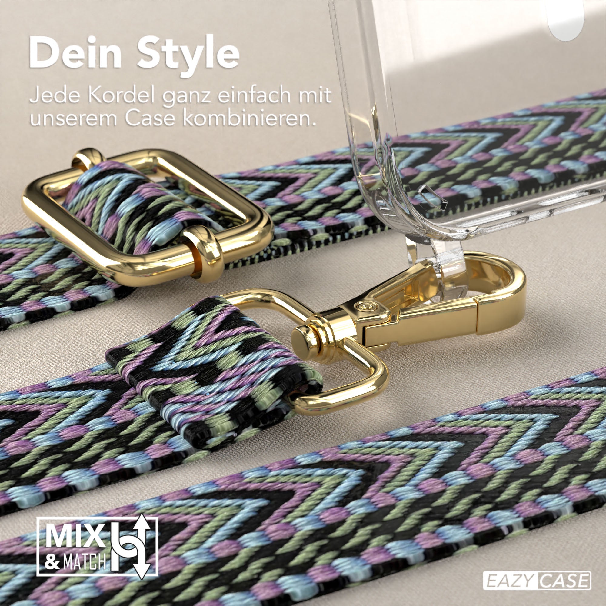 iPhone 16 MagSafe Handykette mit verstellbarem Boho Trageriemen von EAZY CASE