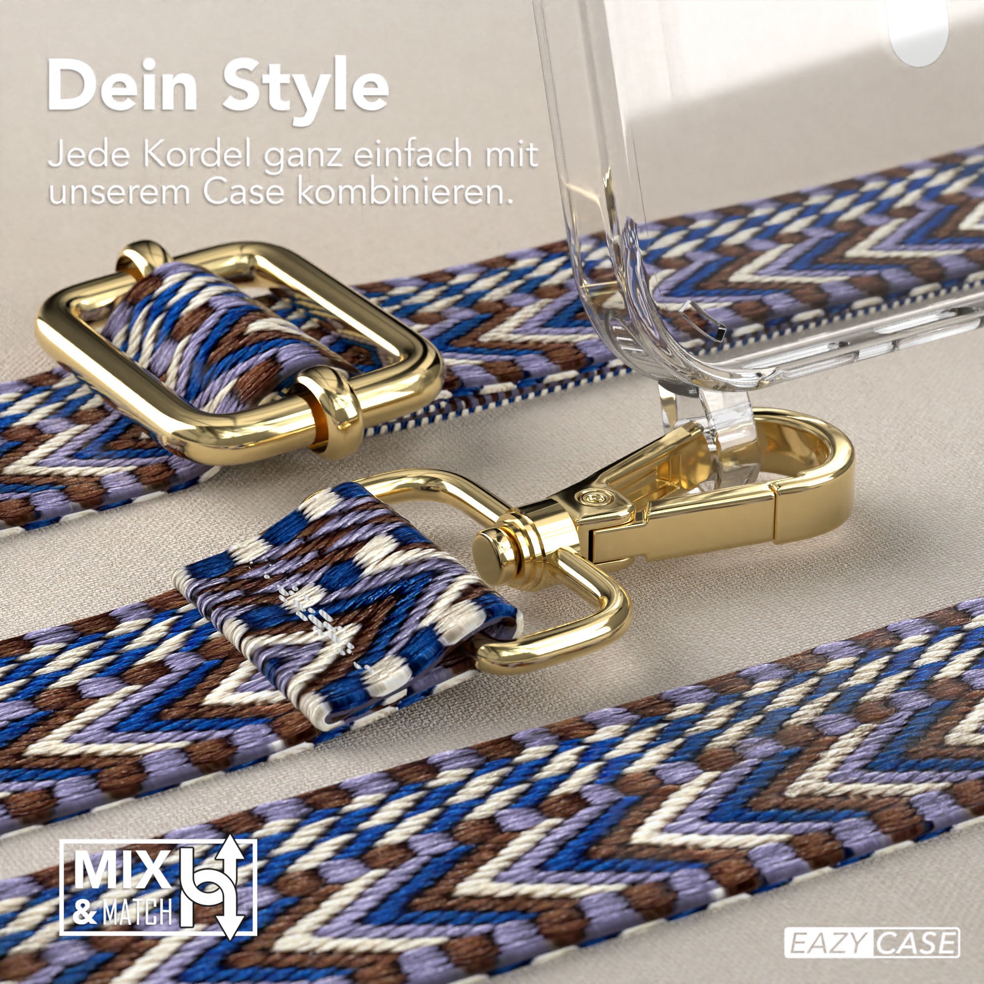iPhone 16 MagSafe Handykette mit verstellbarem Boho Trageriemen von EAZY CASE