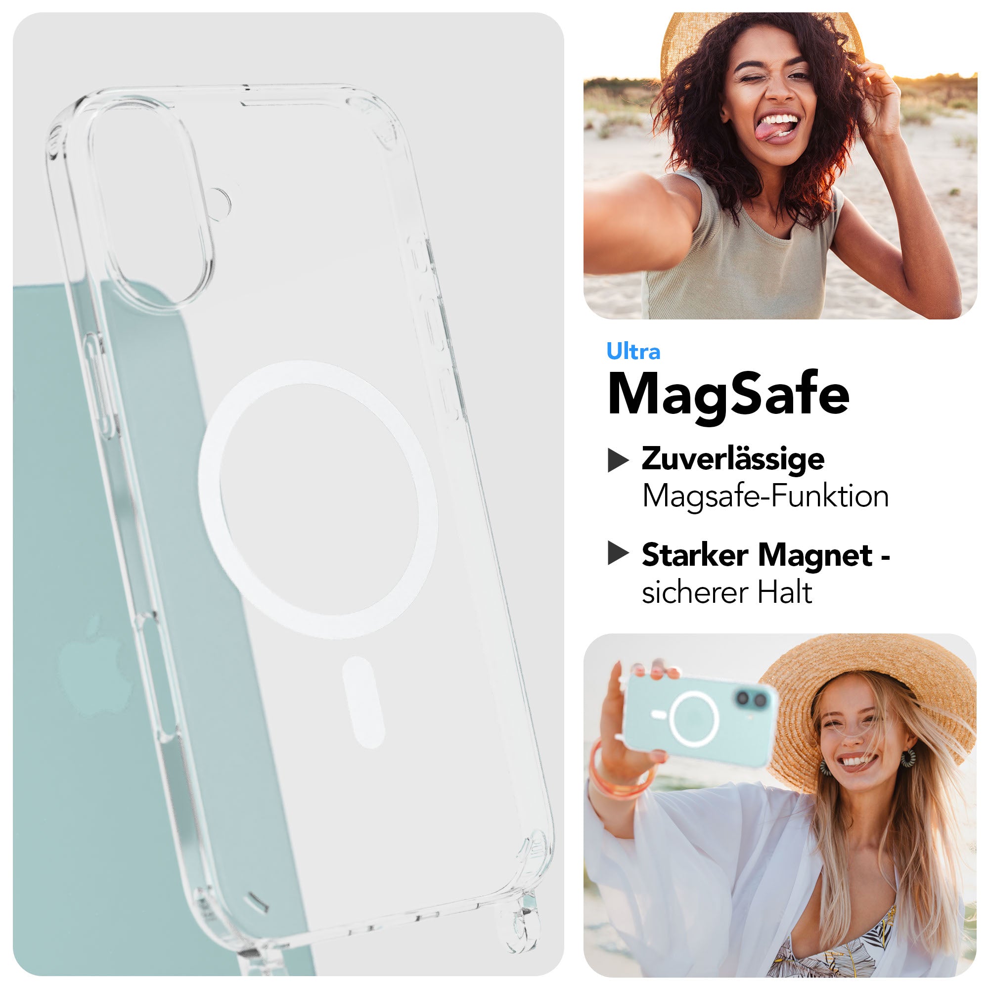 iPhone 16 Plus MagSafe Handykette mit Boho Band Set EAZY CASE