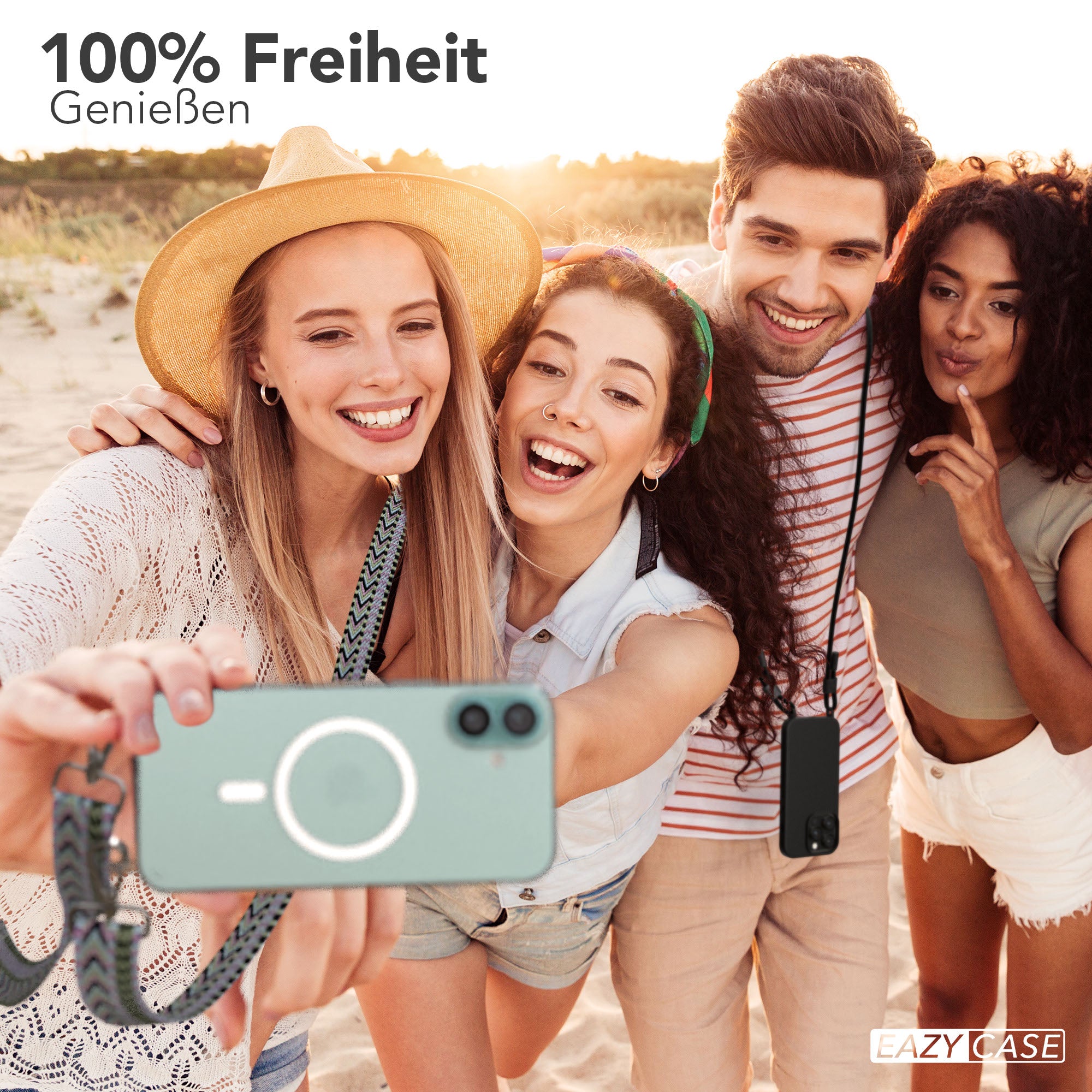 iPhone 16 Plus MagSafe Handykette mit Boho Band Set EAZY CASE