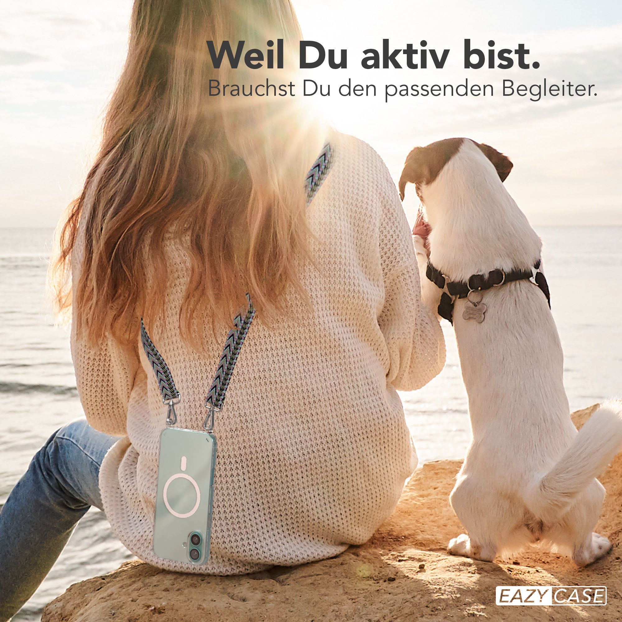 iPhone 16 Plus MagSafe Handykette mit Boho Band Set EAZY CASE