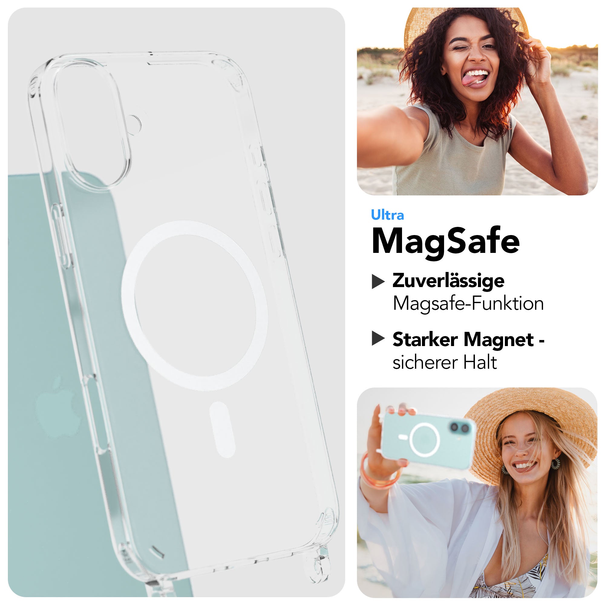 iPhone 16 Plus MagSafe Handykette mit Boho Band Set EAZY CASE