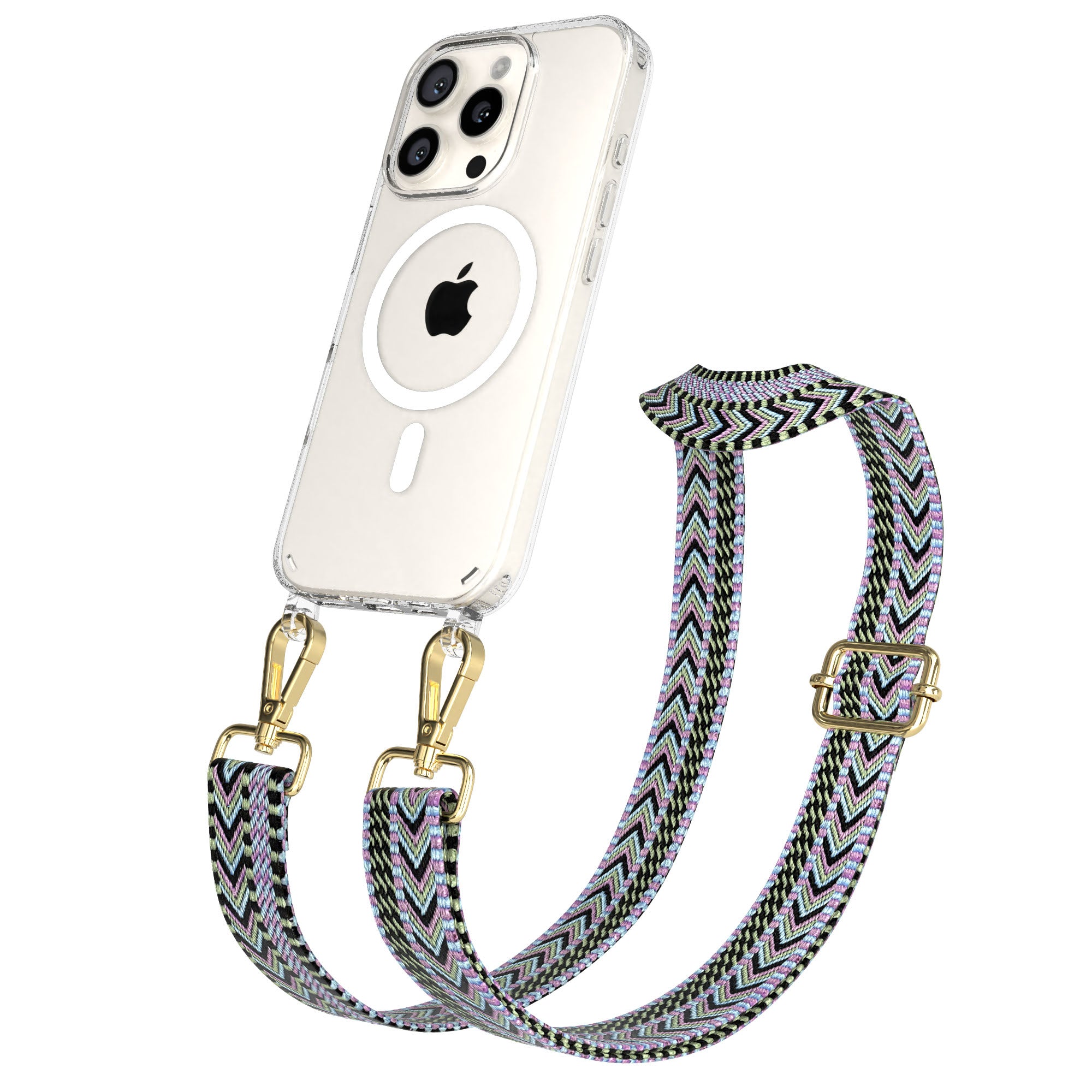 iPhone 16 Pro MagSafe Handykette mit Boho Band verstellbar