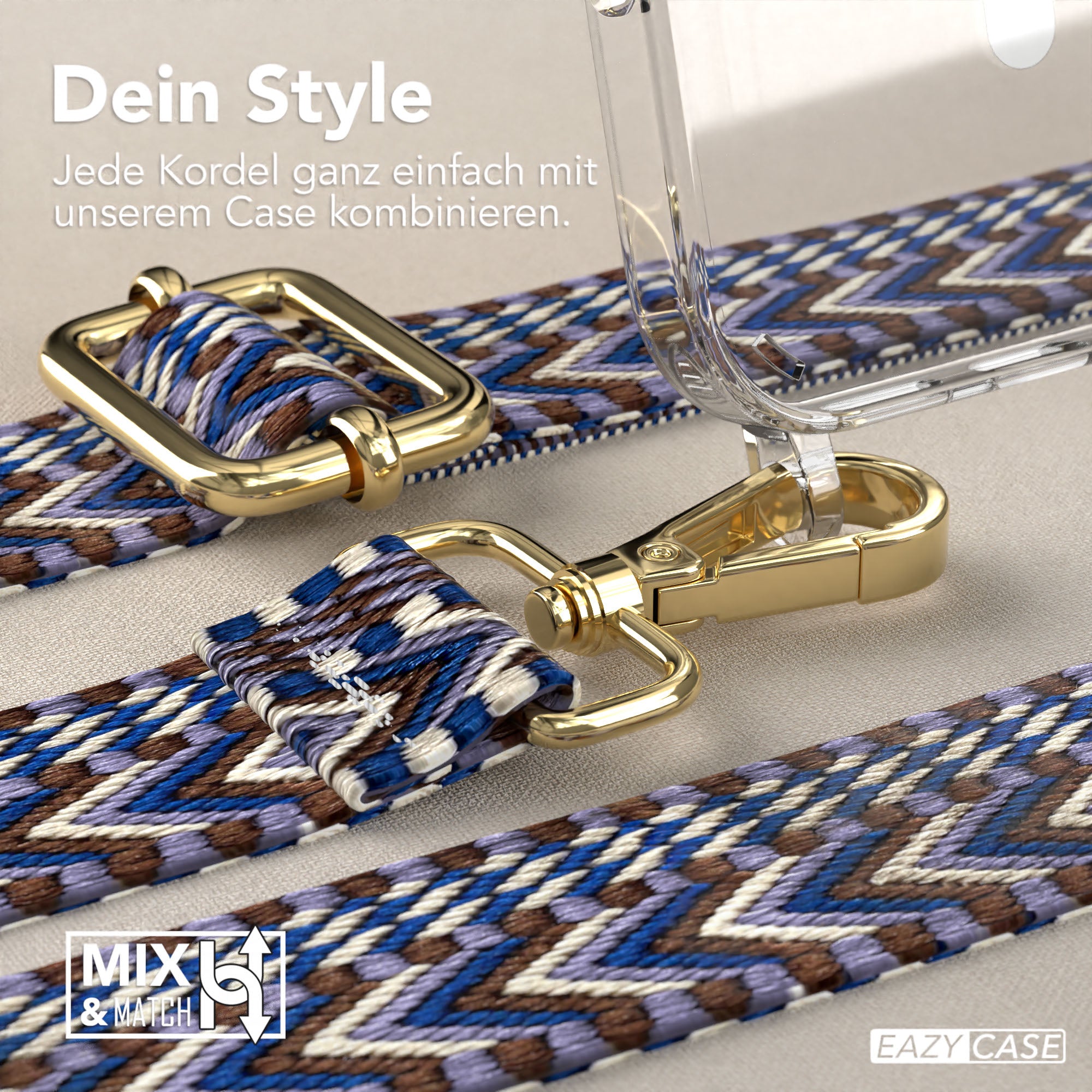 iPhone 16 Pro MagSafe Handykette mit Boho Band verstellbar