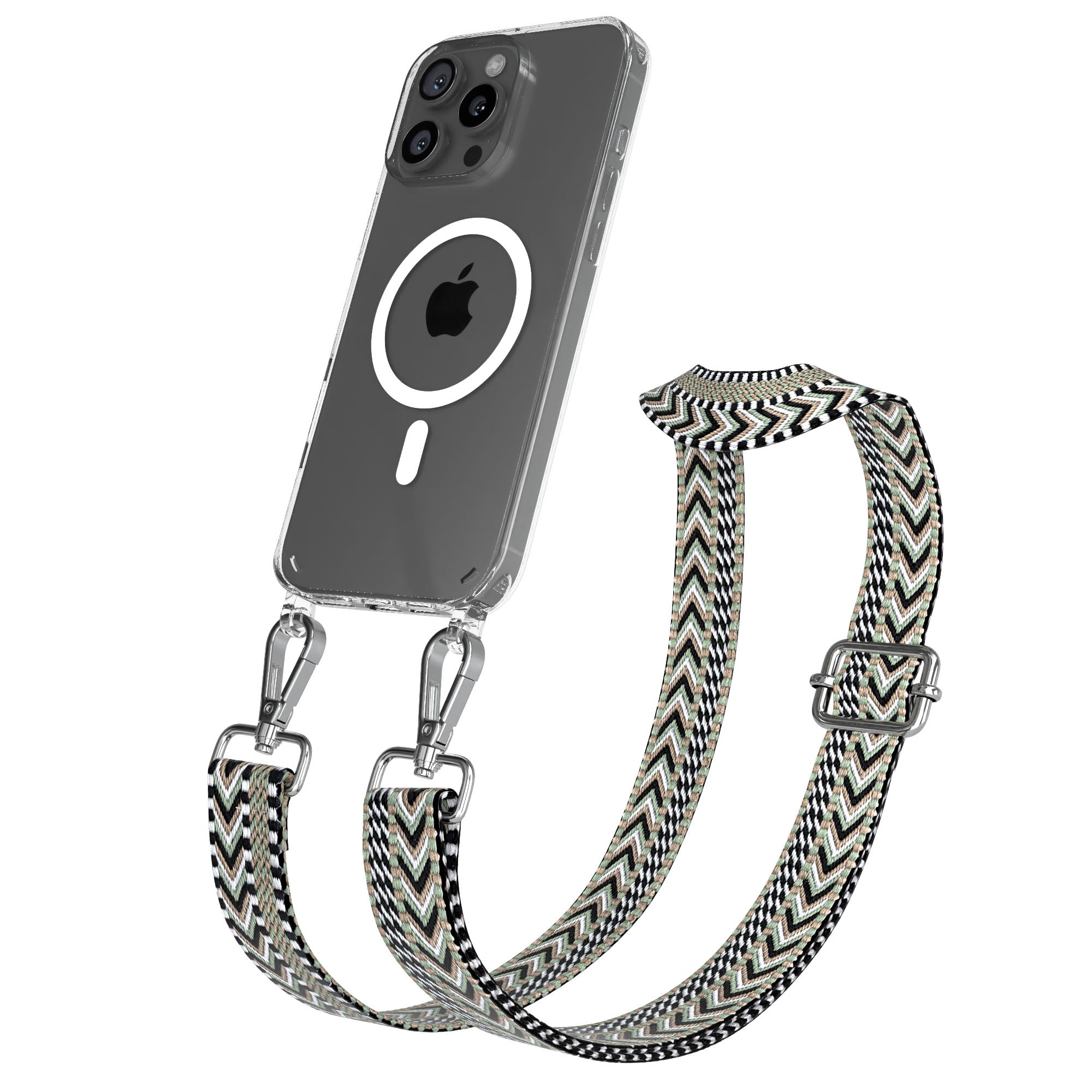 iPhone 16 Pro Max Handykette mit MagSafe Boho Band verstellbar