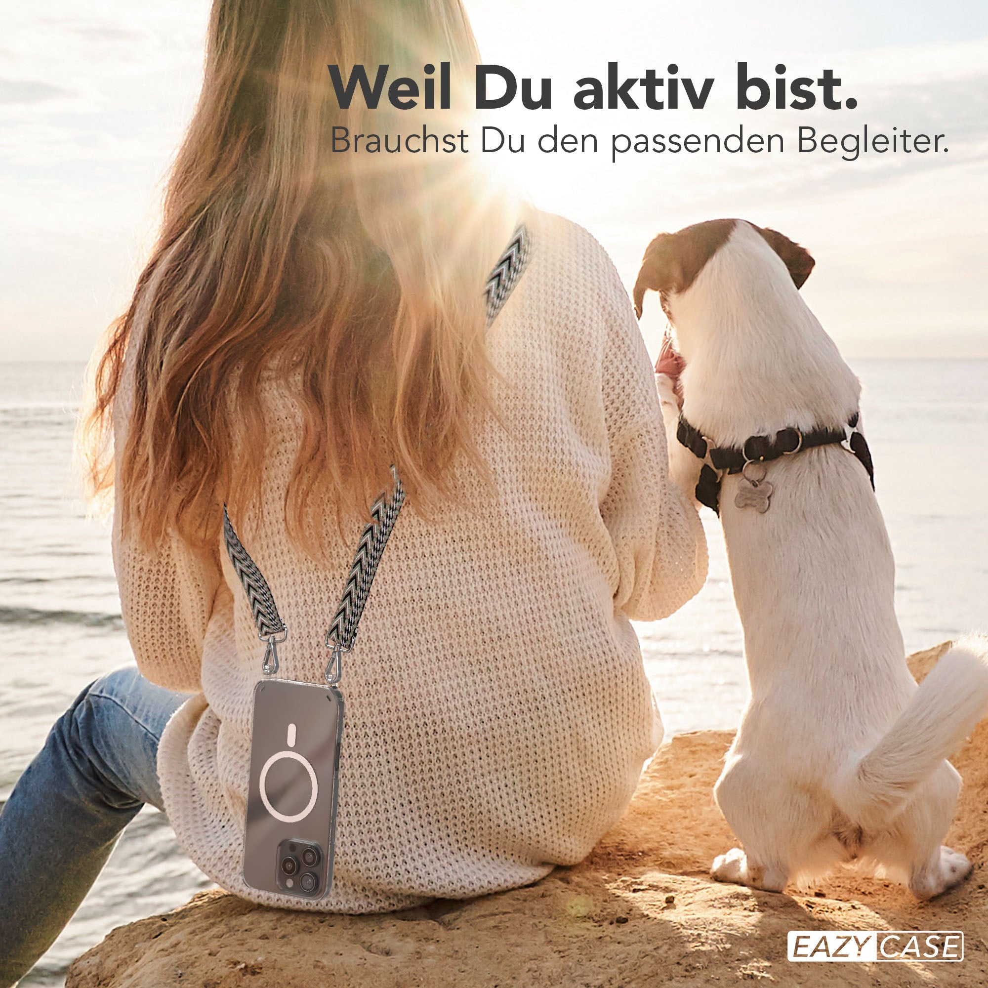 iPhone 16 Pro Max Handykette mit MagSafe Boho Band verstellbar