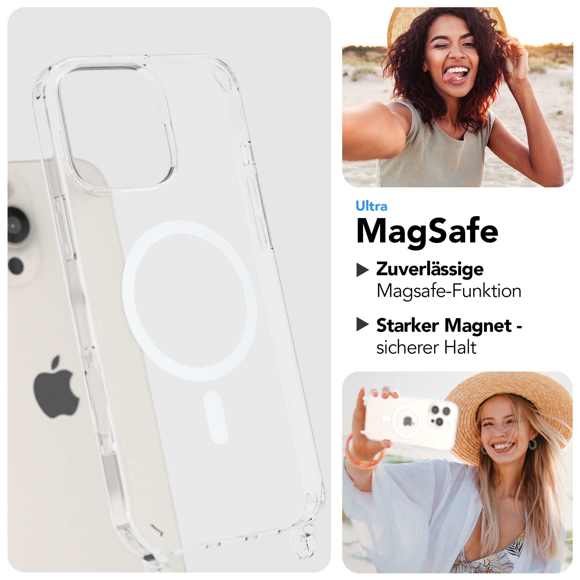 iPhone 16 Pro Max Handykette mit MagSafe Boho Band verstellbar