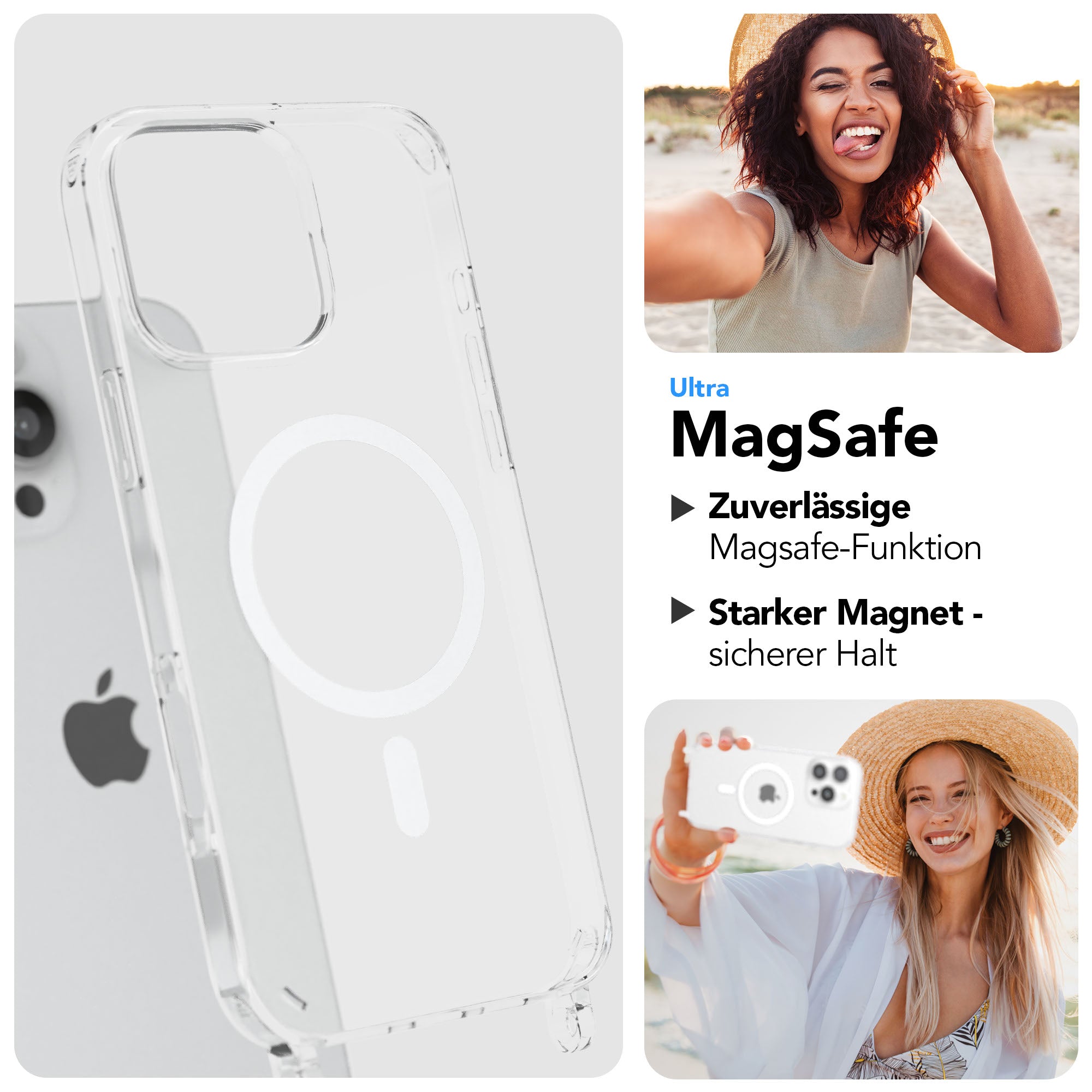 iPhone 16 Pro Max Handykette mit MagSafe Boho Band verstellbar