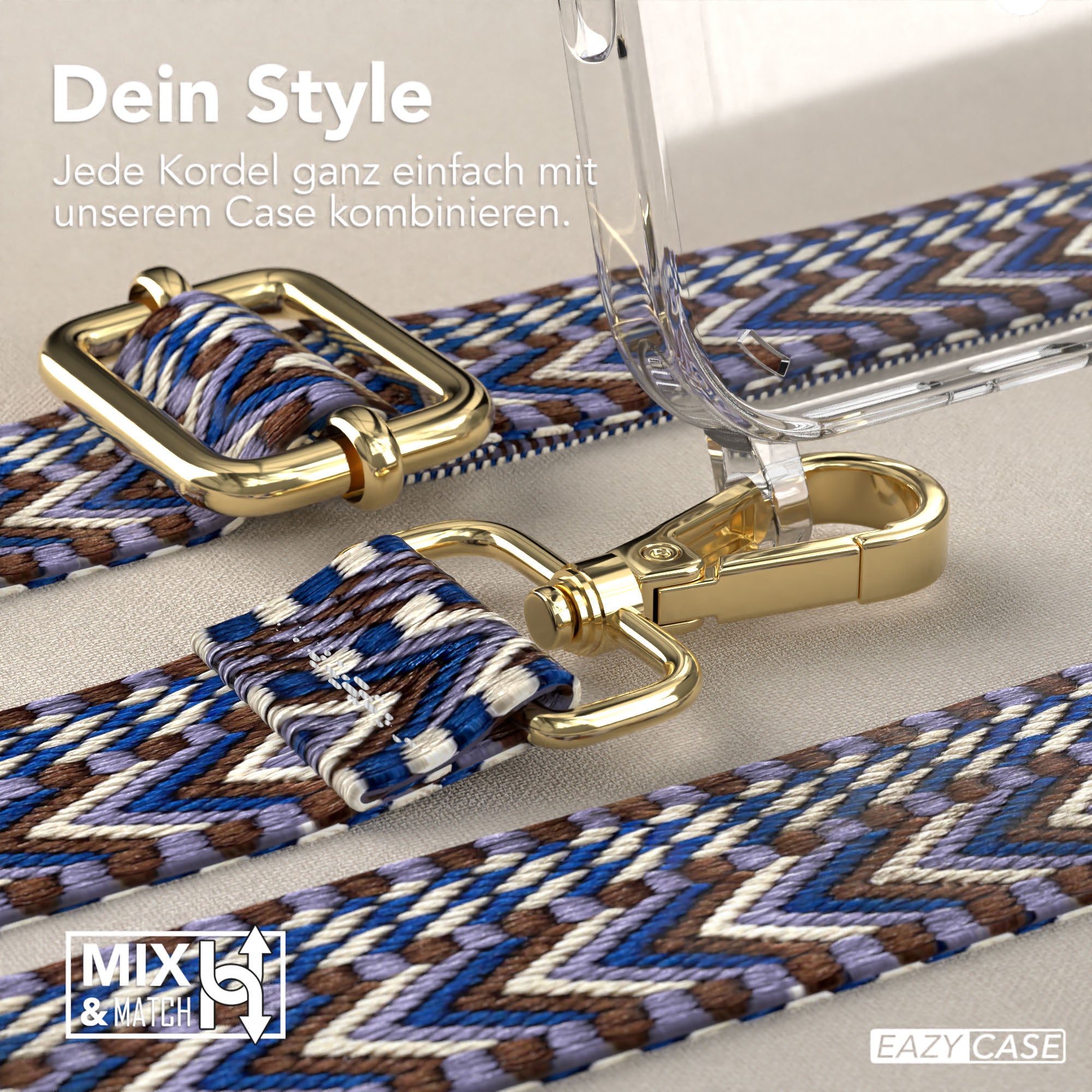 iPhone 16 Pro Max Handykette mit MagSafe Boho Band verstellbar