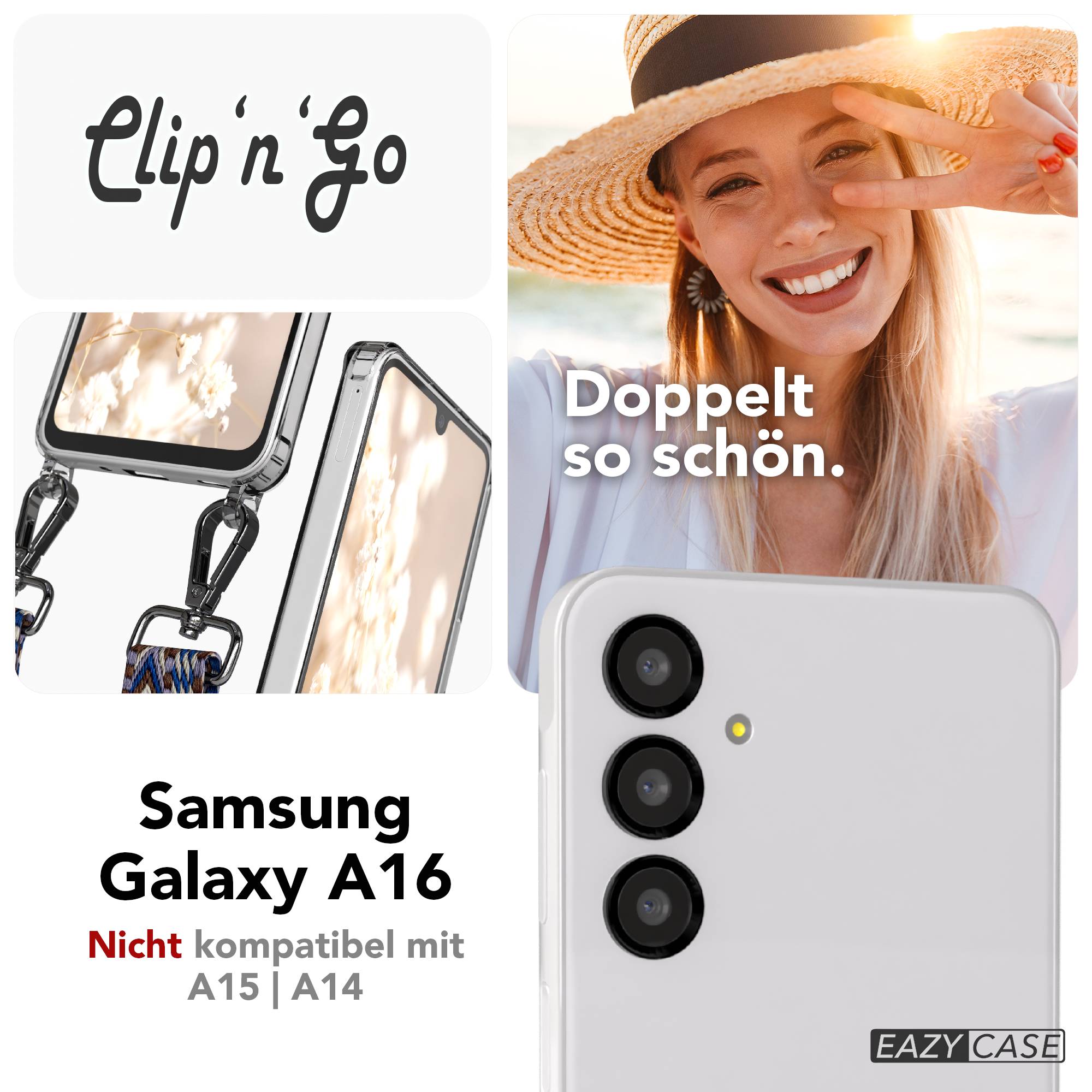 Samsung Galaxy A16 Handykette mit MagSafe und Boho Band verstellbar