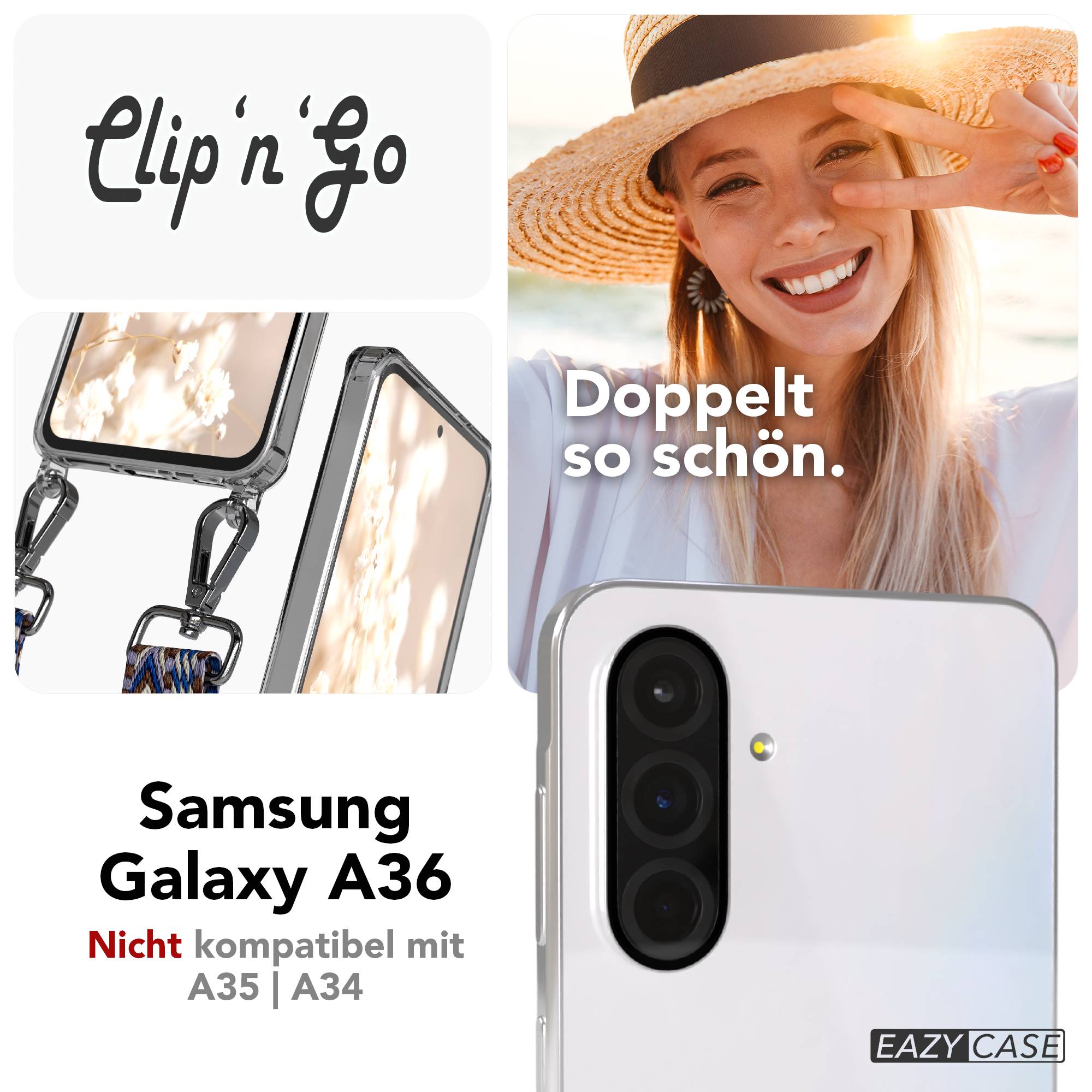 Samsung Galaxy A36 Handykette MagSafe mit Boho Band verstellbarer Trageriemen