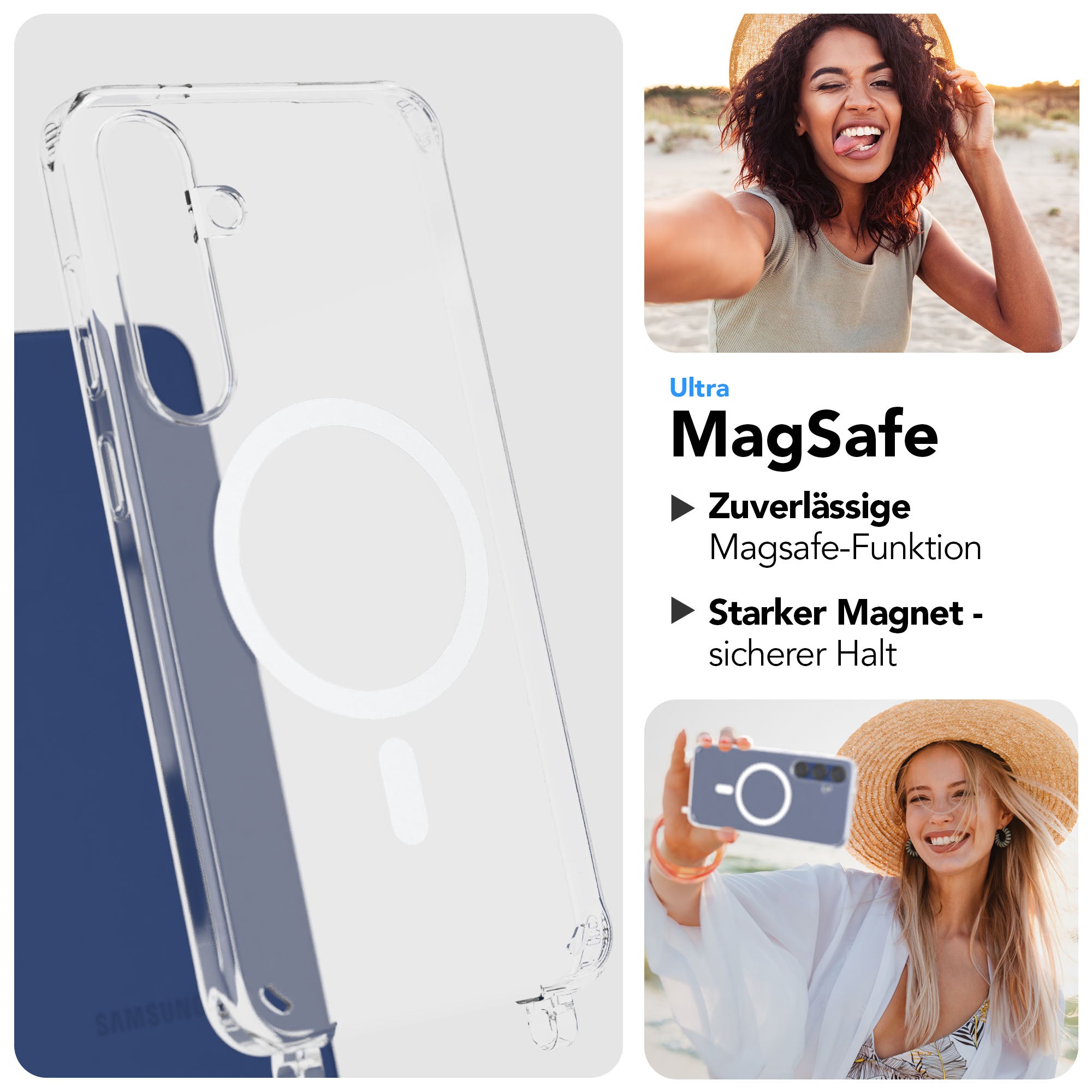 Samsung Galaxy S25 Plus MagSafe Handykette mit verstellbarem Boho Band Set