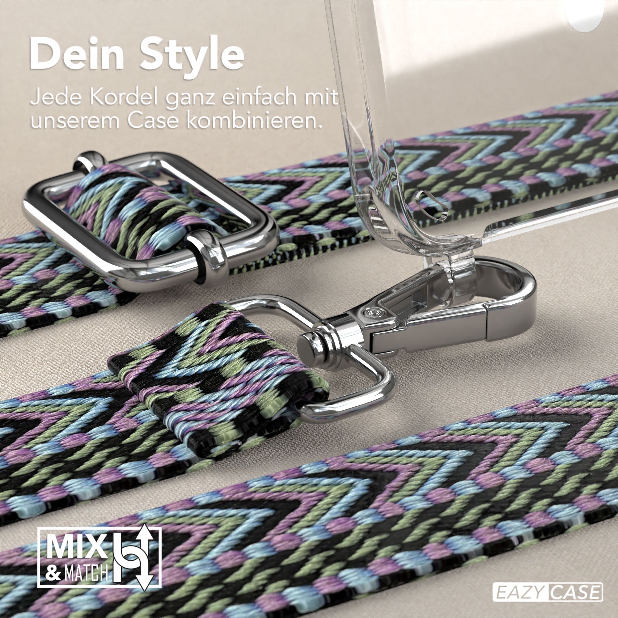 Samsung Galaxy S25 Plus MagSafe Handykette mit verstellbarem Boho Band Set