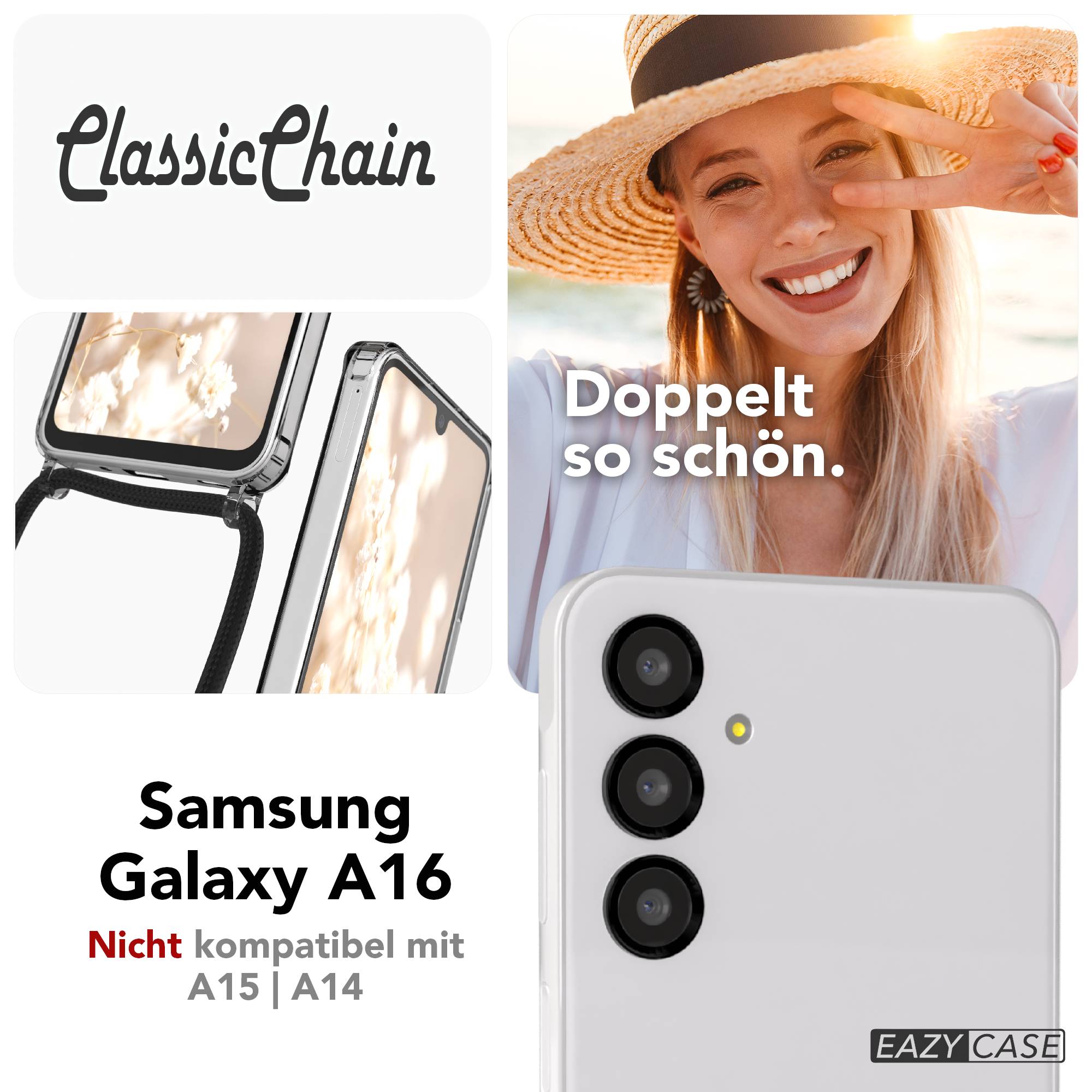 Galaxy A16 transparente Hülle + Kordel