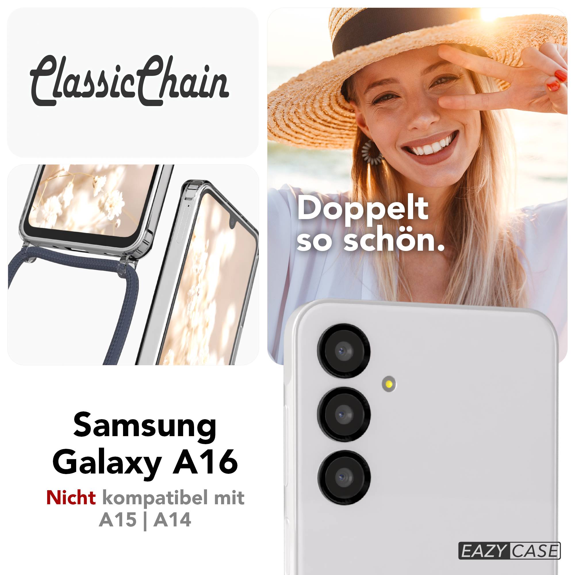 Galaxy A16 transparente Hülle + Kordel