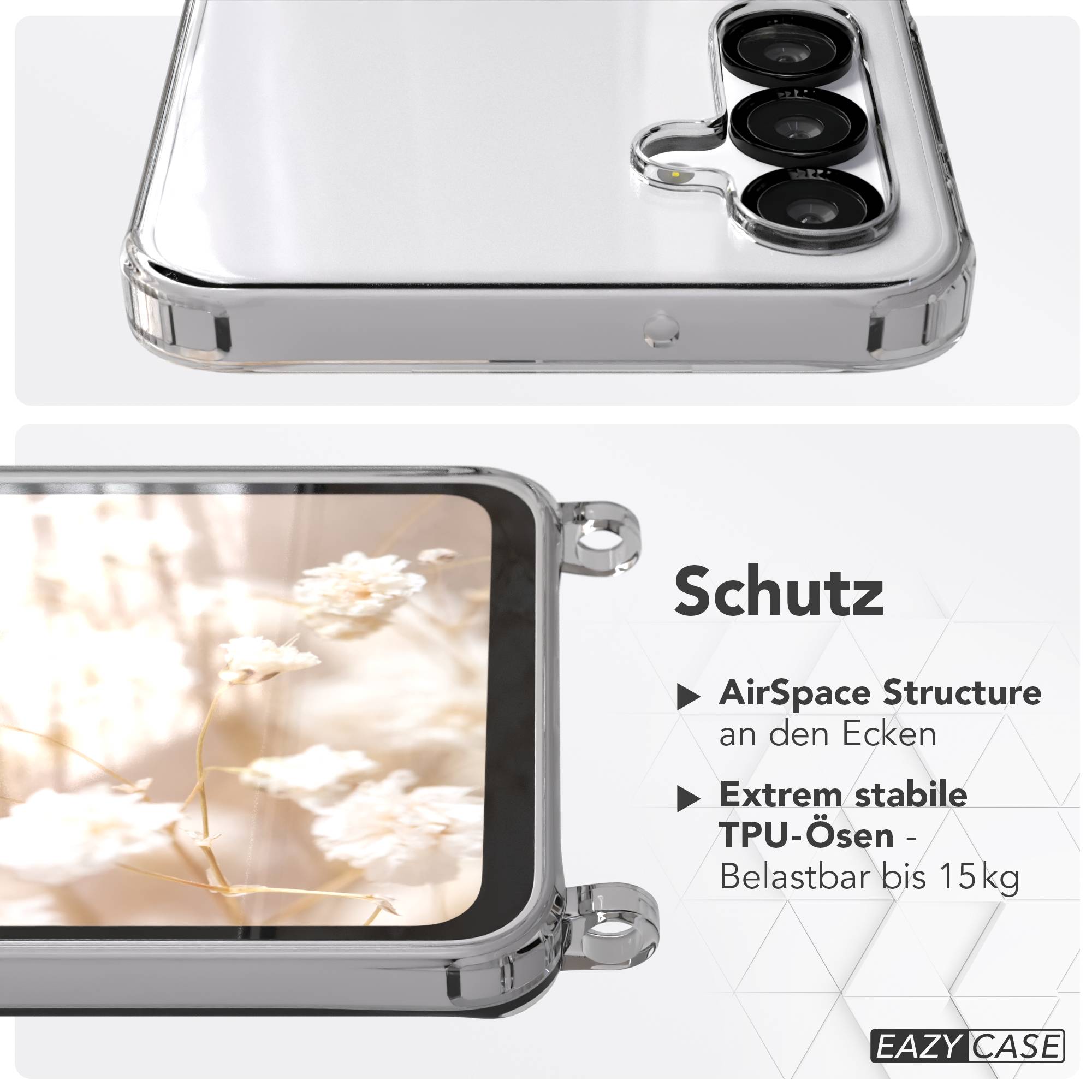 Galaxy A16 Hülle mit Metallkette + Schwarze Kordel