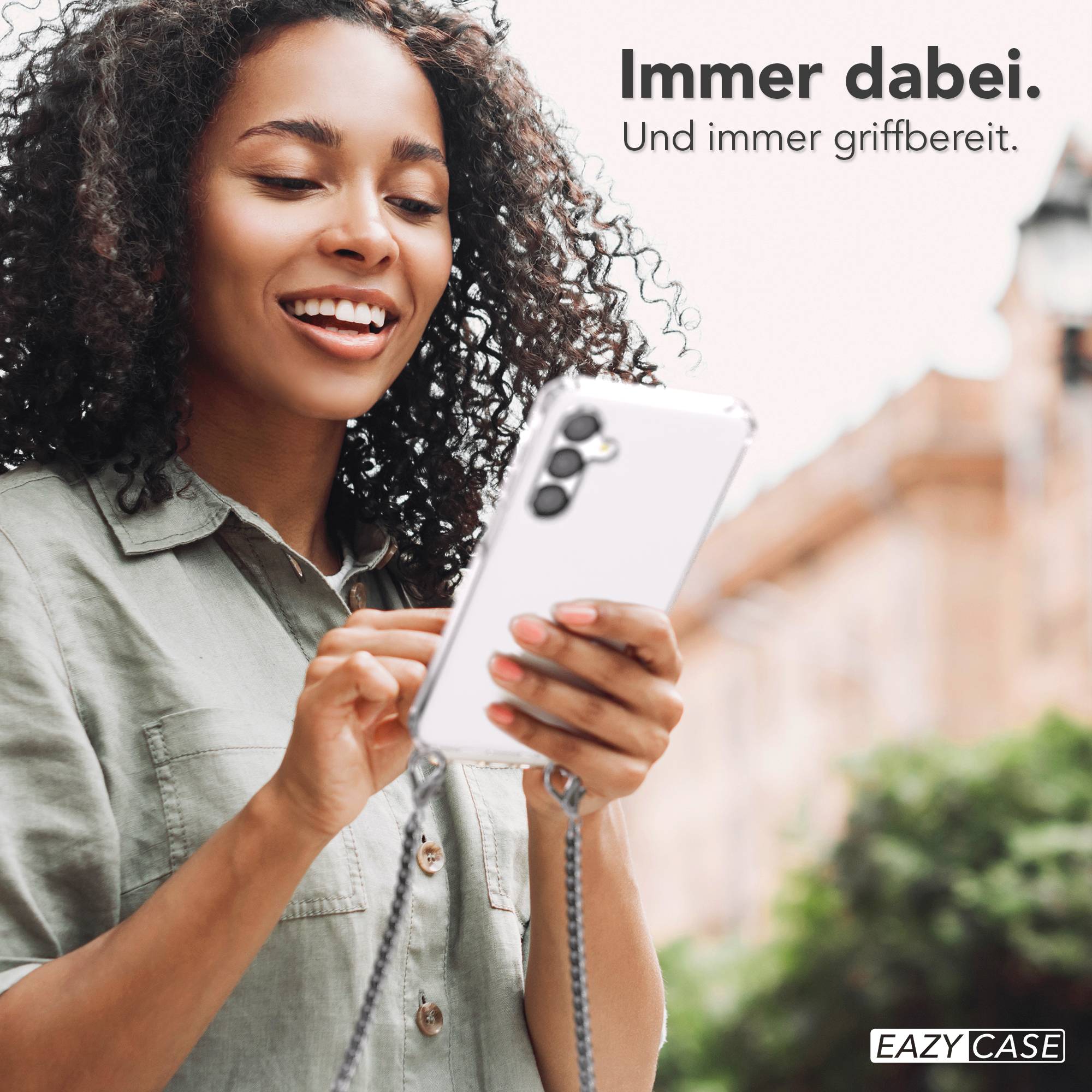 Galaxy A-6 Serie Hülle mit Metallkette + Schwarze Kordel