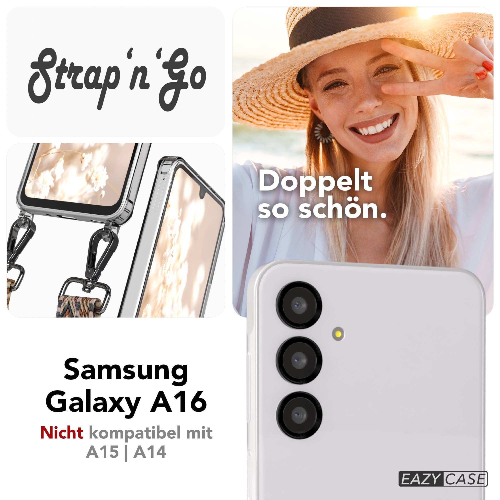 Samsung Galaxy A16 Handykette mit verstellbarem Boho Band Set
