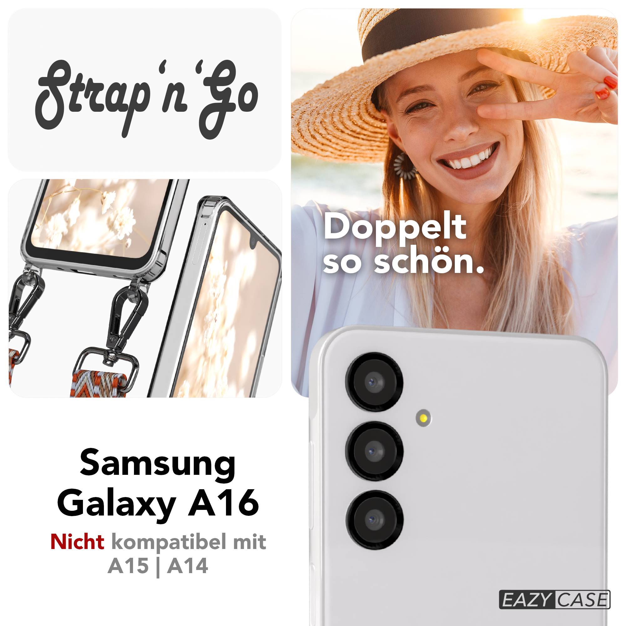 Samsung Galaxy A16 Handykette mit verstellbarem Boho Band Set
