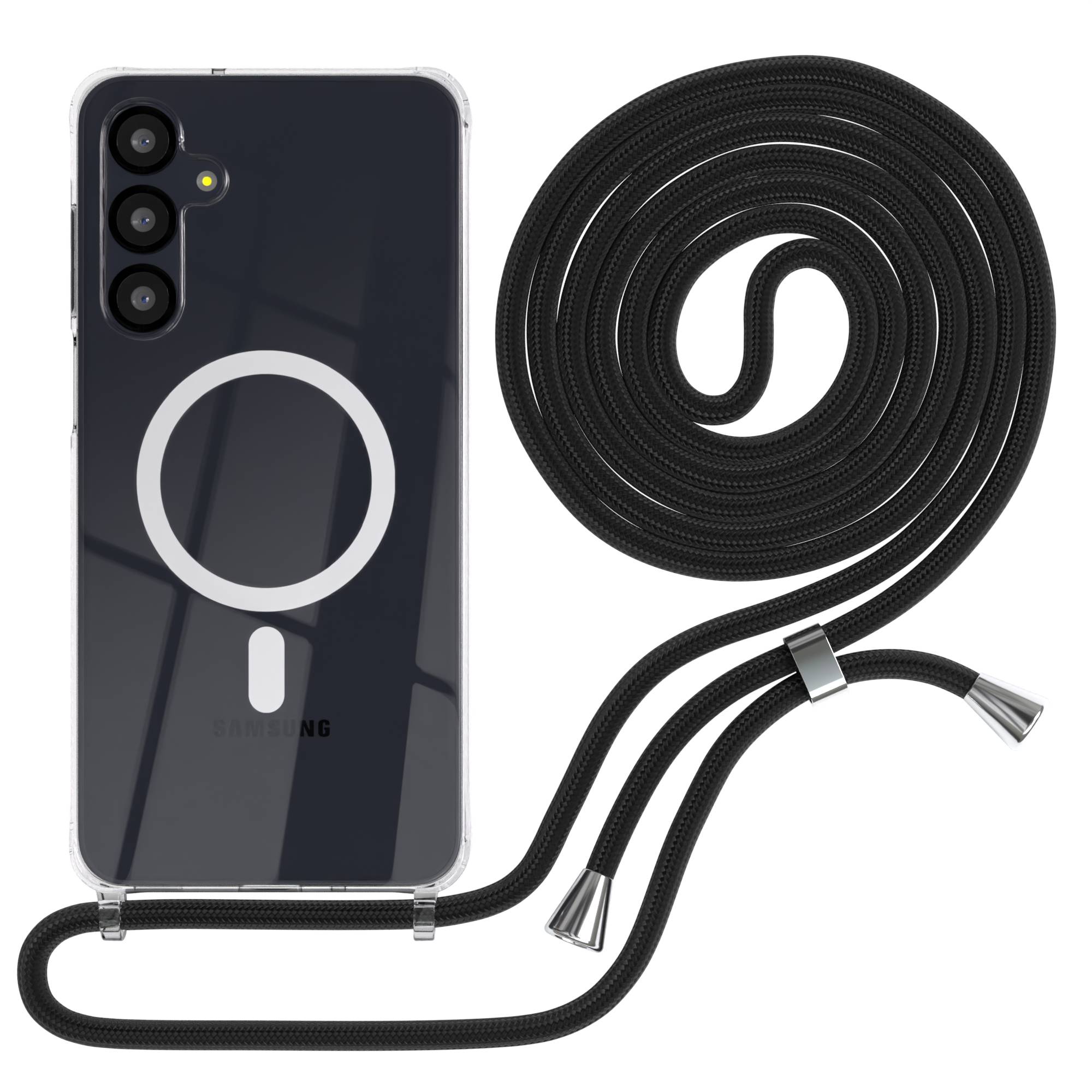 Galaxy A-6 Serie transparente Hülle + Kordel mit MagSafe