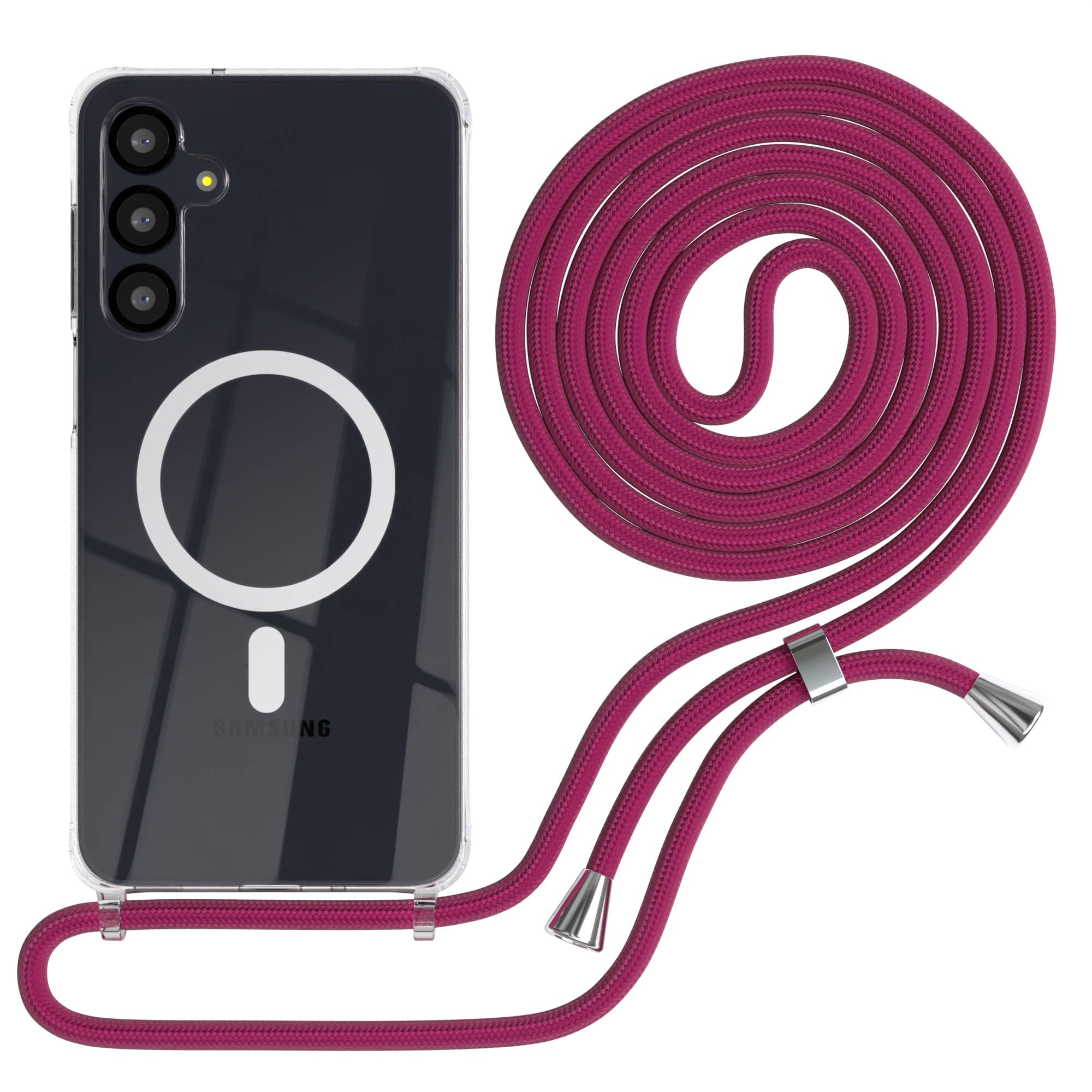 Galaxy A-6 Serie transparente Hülle + Kordel mit MagSafe
