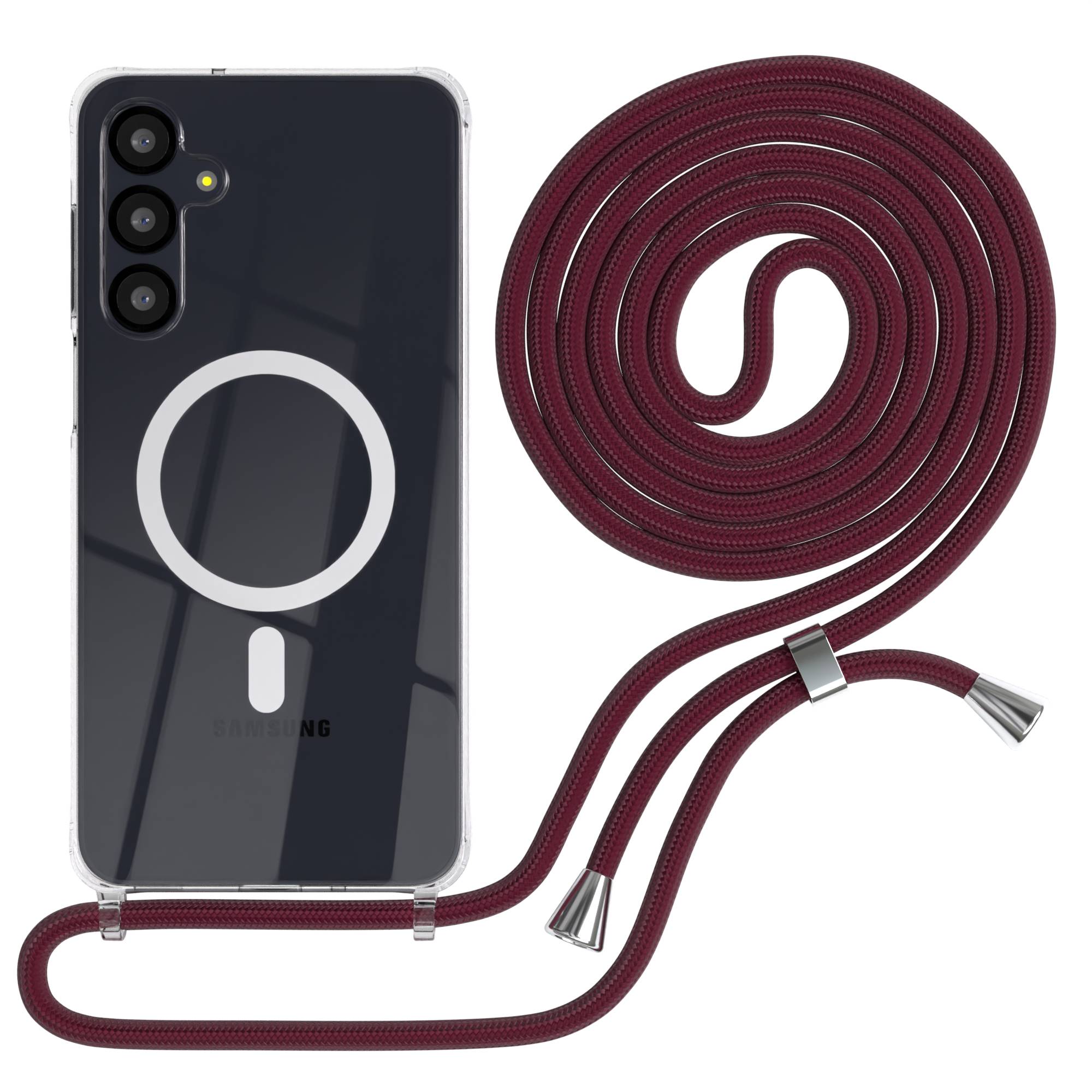 Galaxy A-6 Serie transparente Hülle + Kordel mit MagSafe