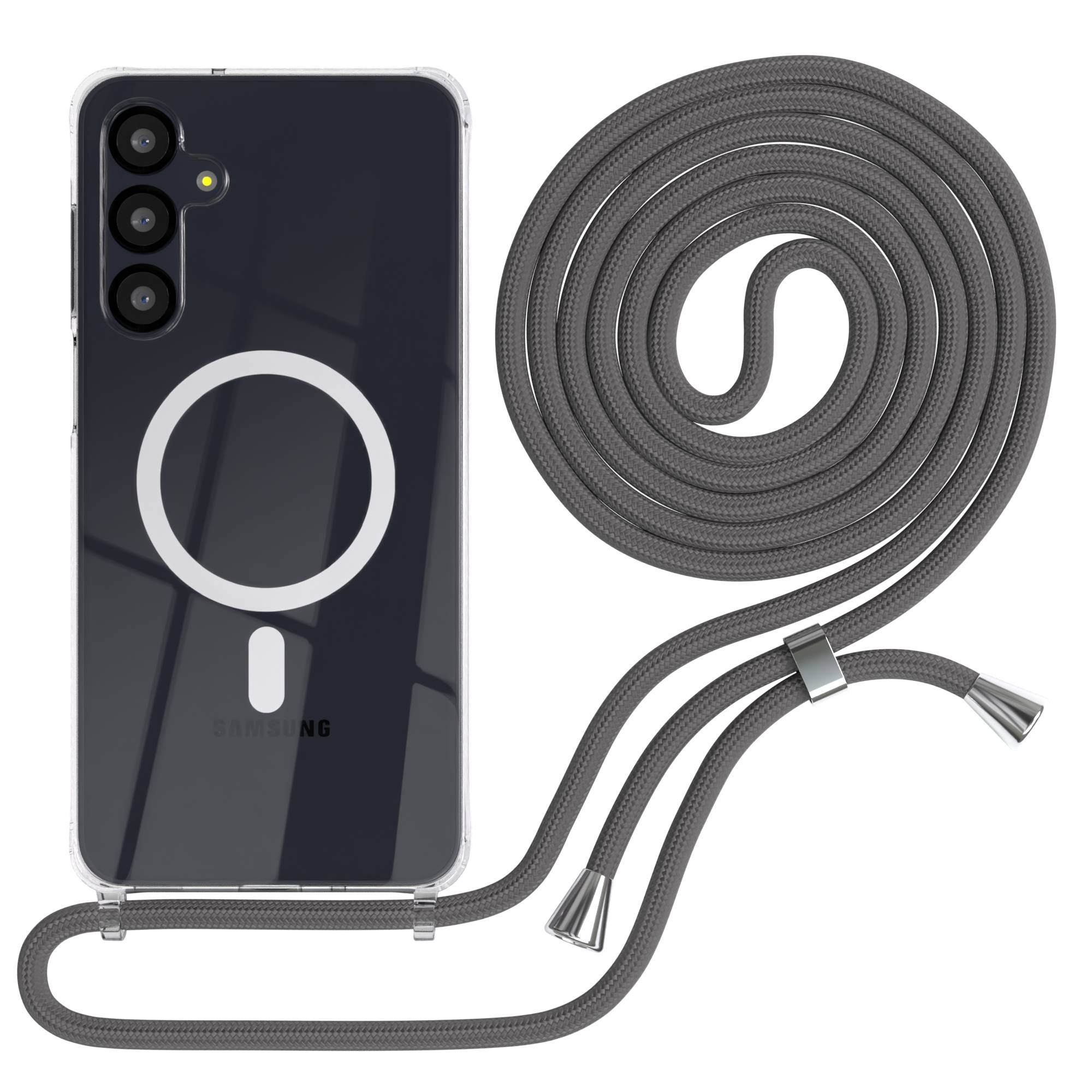 Galaxy A-6 Serie transparente Hülle + Kordel mit MagSafe